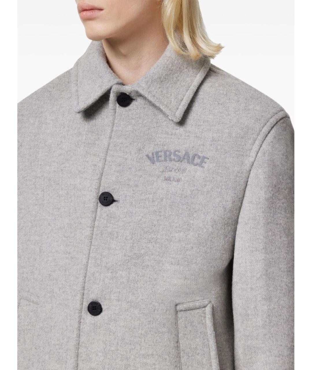 VERSACE Серая шерстяная куртка, фото 2