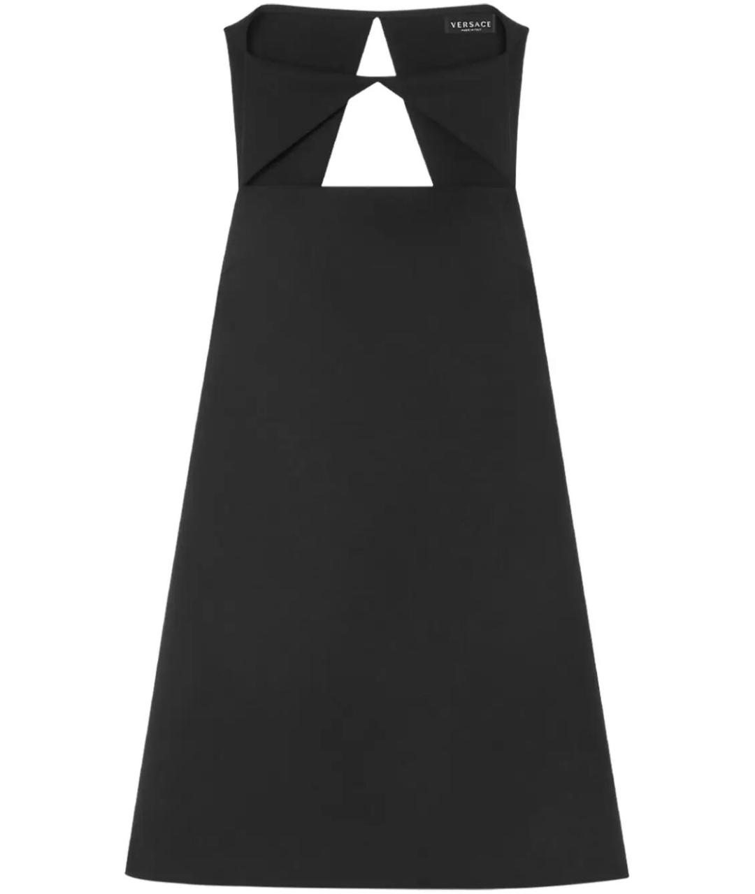 VERSACE Черное полиэстеровое повседневное платье, фото 1