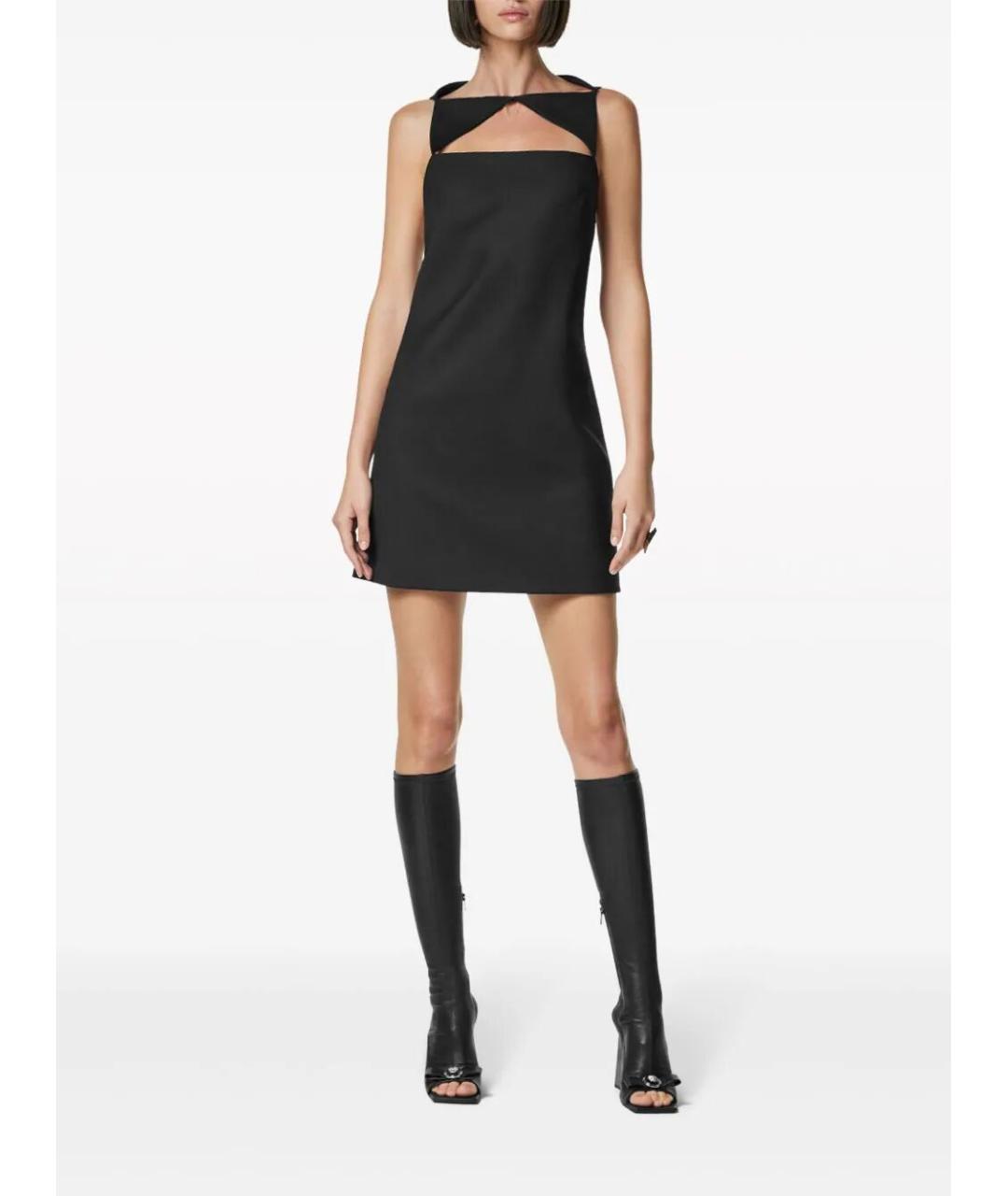 VERSACE Черное полиэстеровое повседневное платье, фото 5