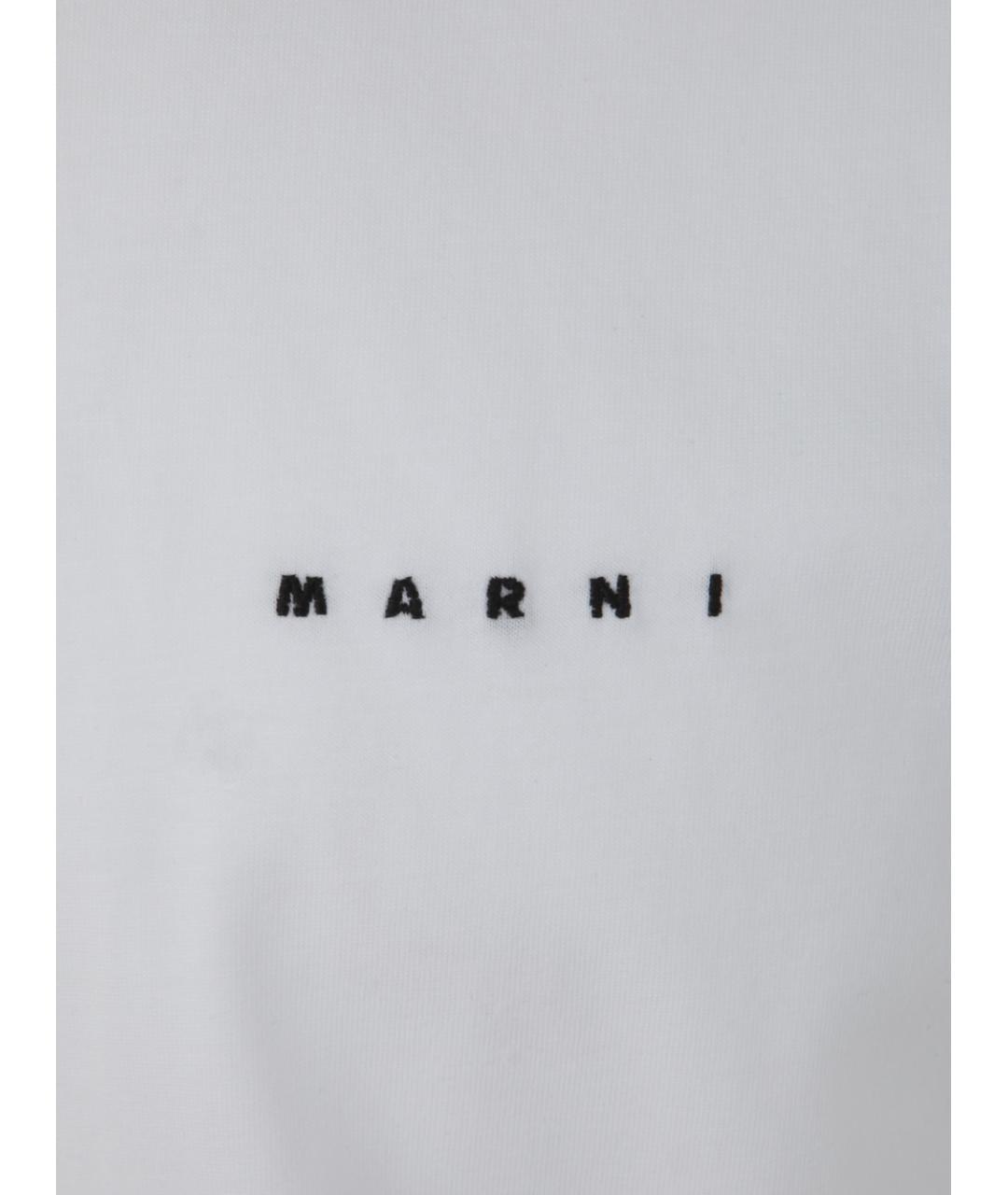 MARNI Белая хлопковая футболка, фото 3