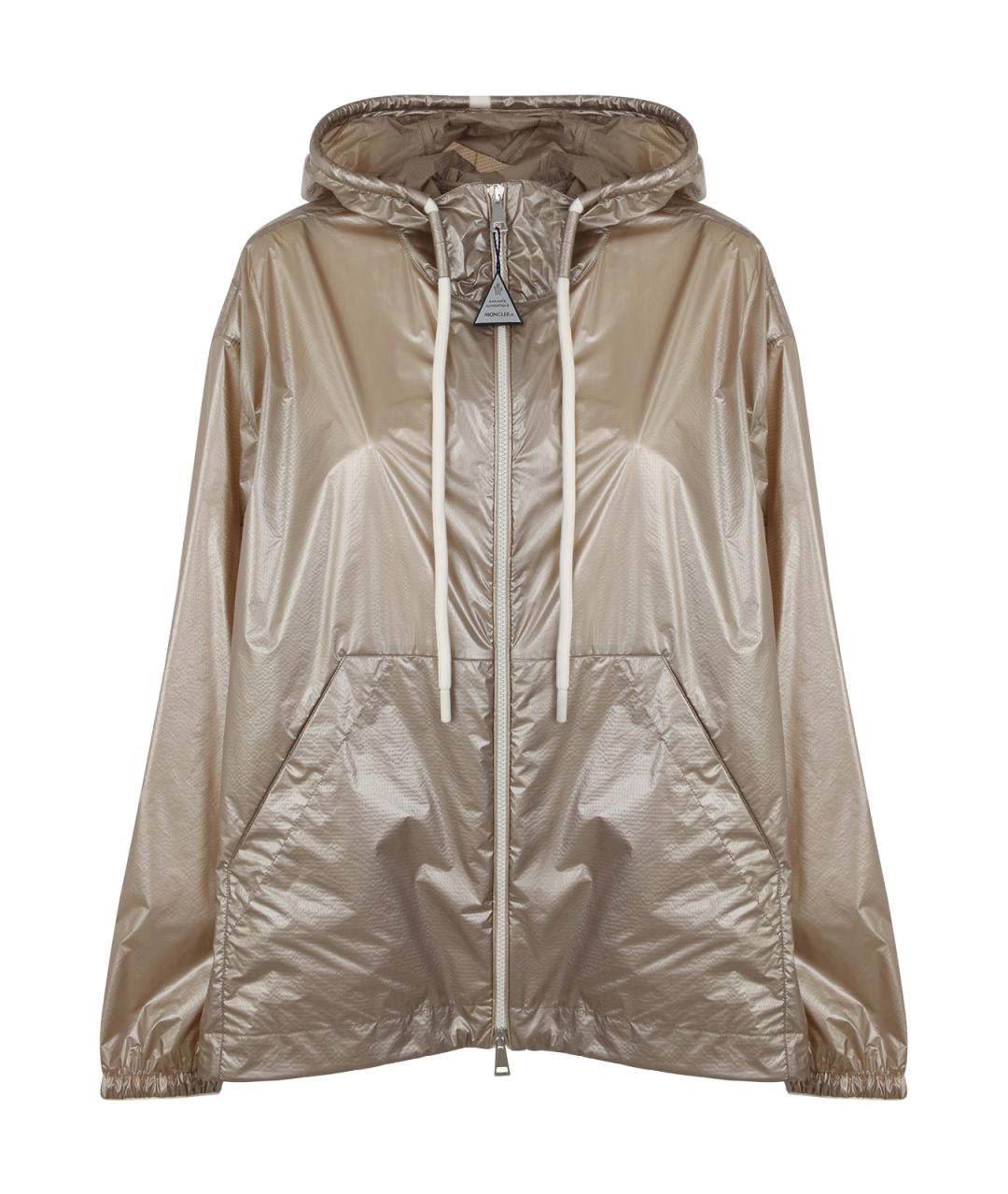 MONCLER Золотая полиамидовая куртка, фото 1