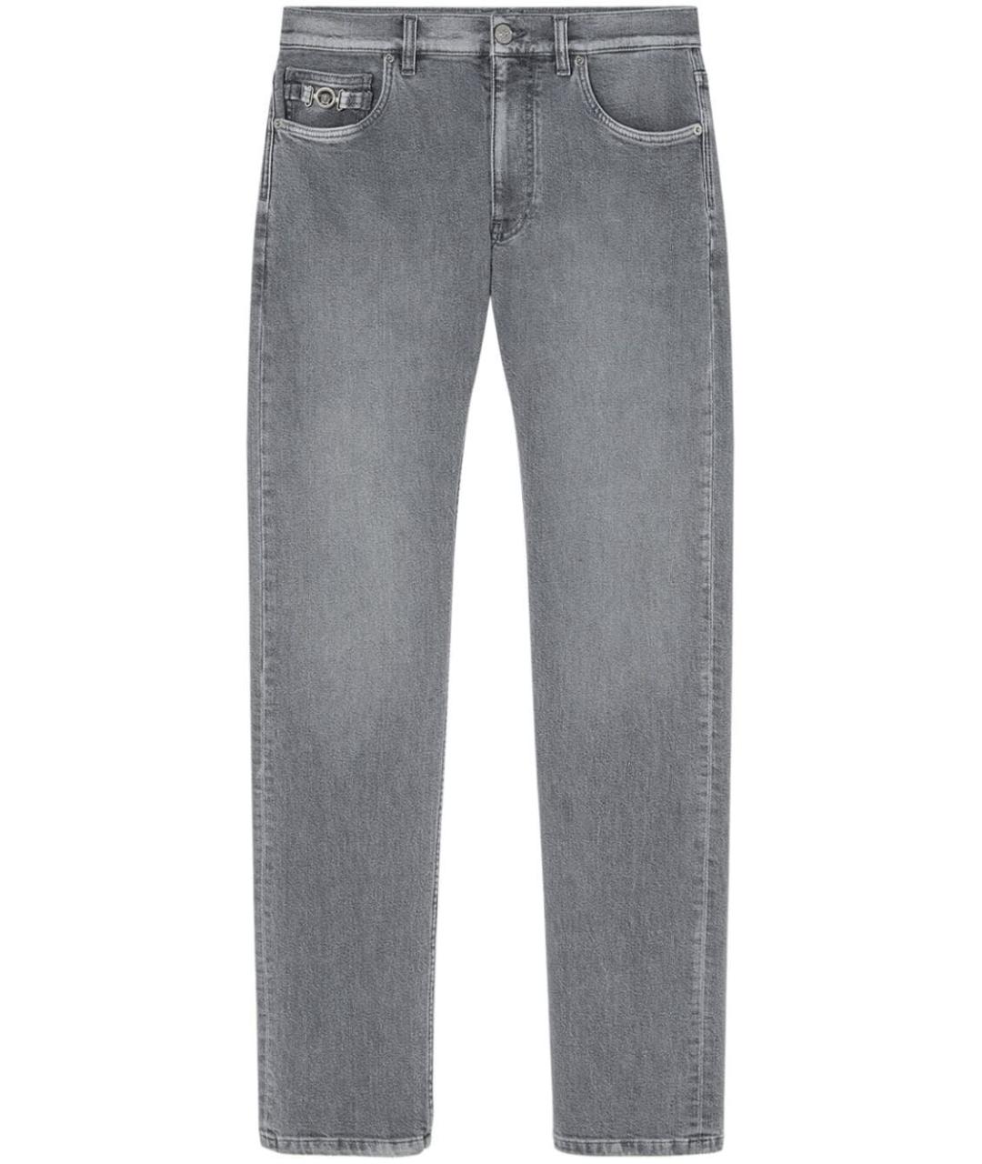 VERSACE Серые хлопковые повседневные брюки, фото 1