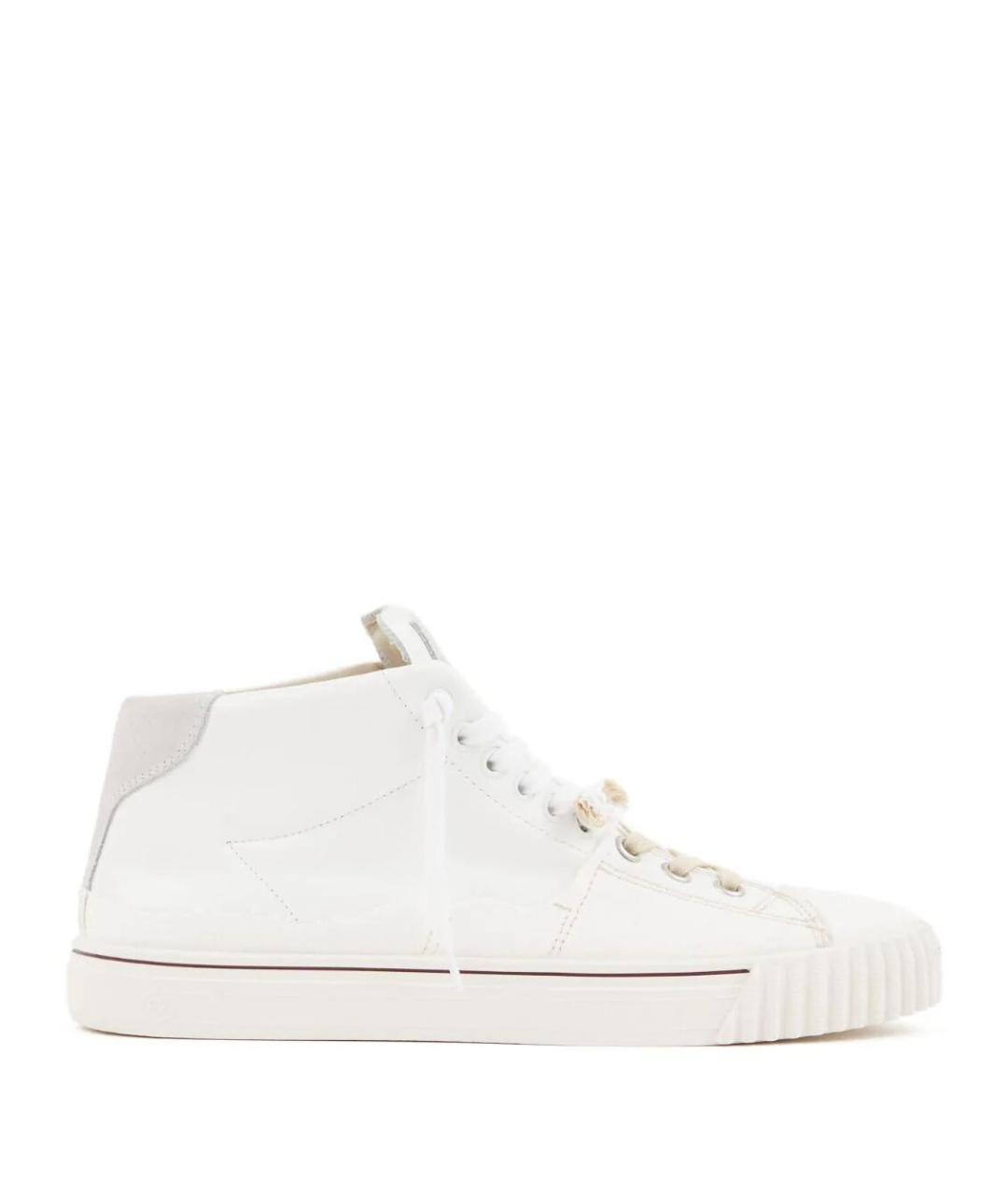 MAISON MARGIELA Белые кожаные низкие кроссовки / кеды, фото 1