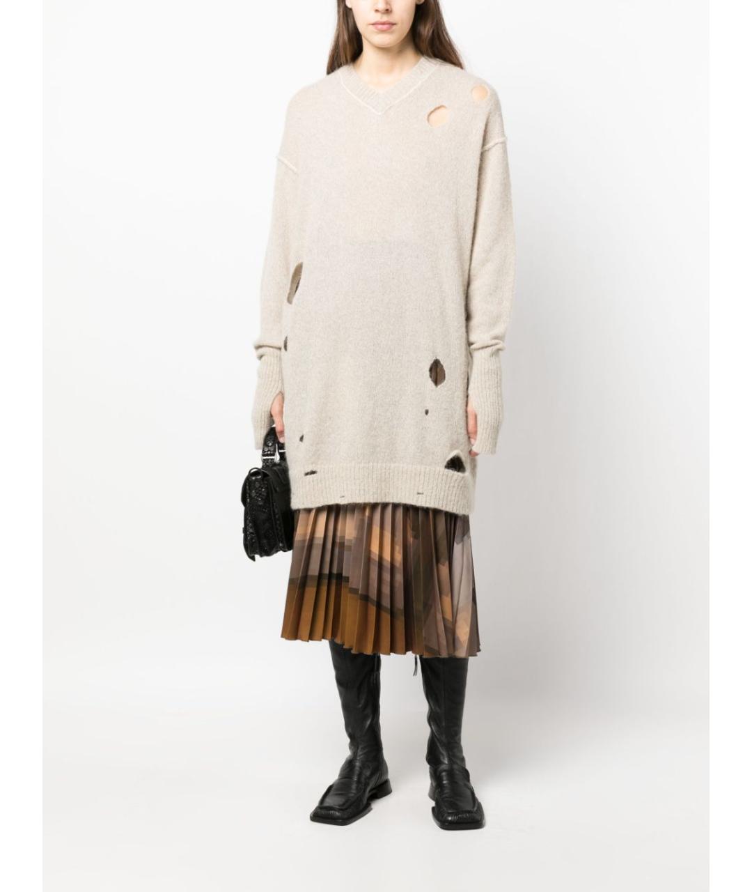 MAISON MARGIELA Бежевое хлопковое повседневное платье, фото 4