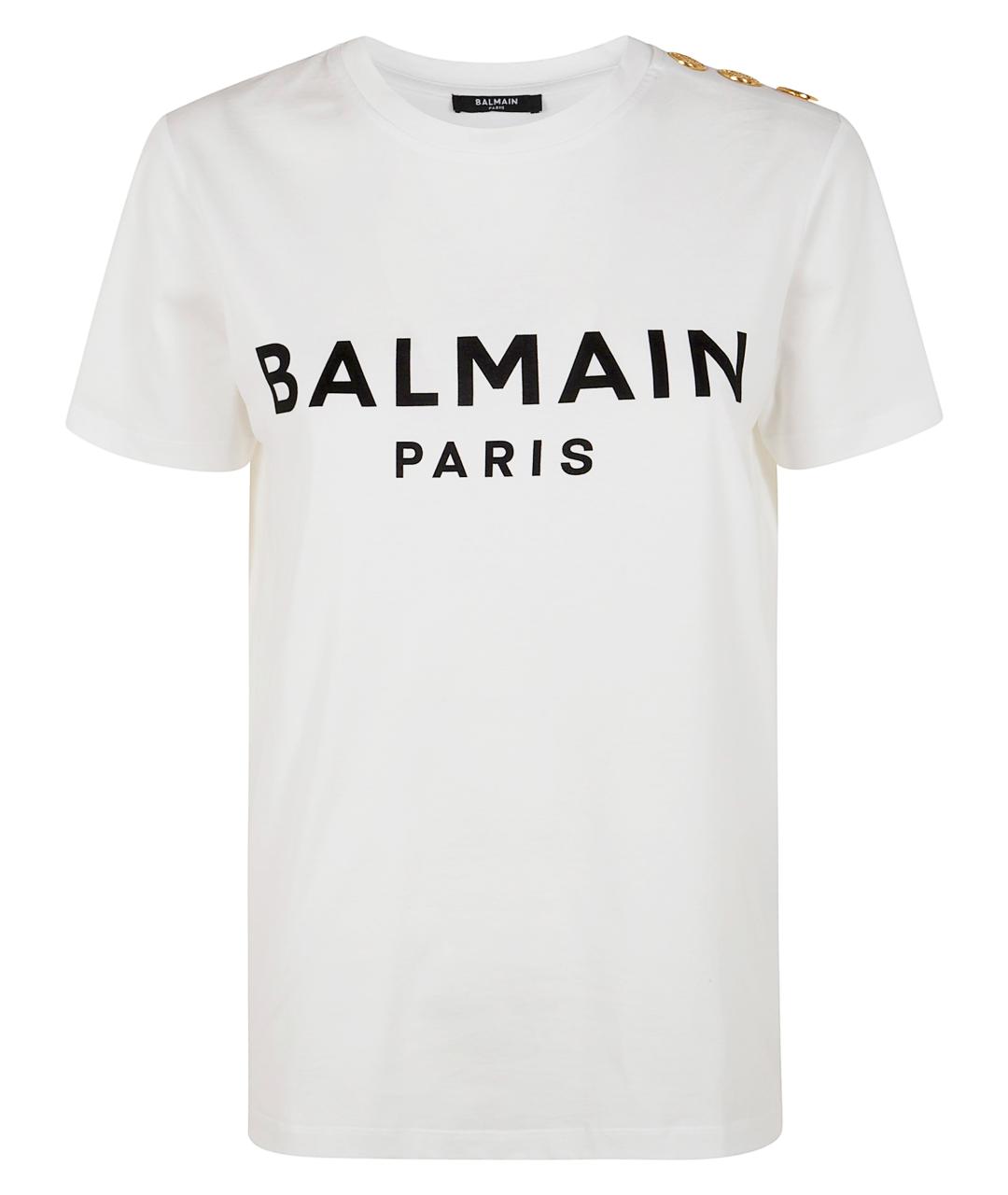 BALMAIN Белая хлопковая футболка, фото 1
