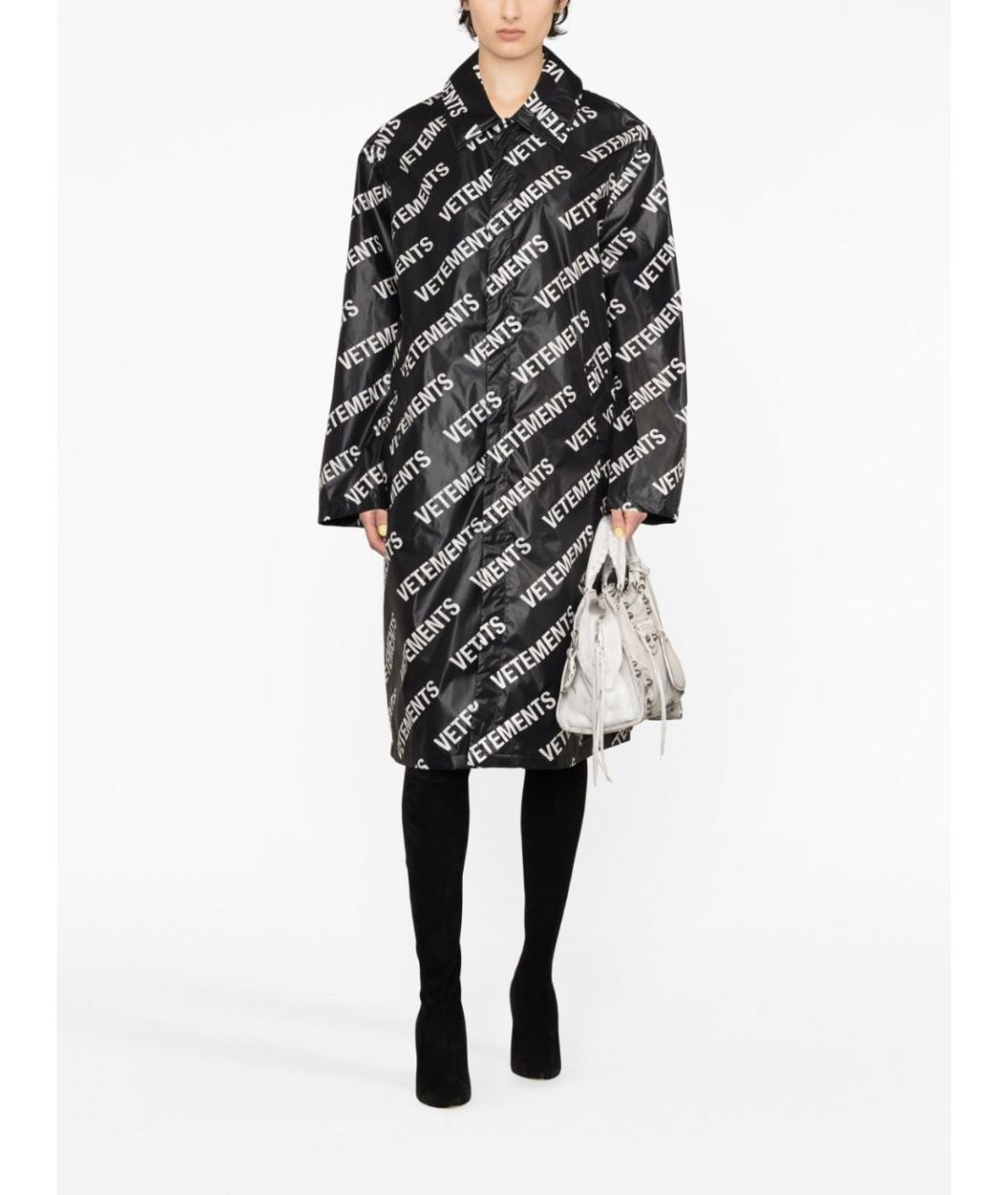 VETEMENTS Черное полиамидовое пальто, фото 3