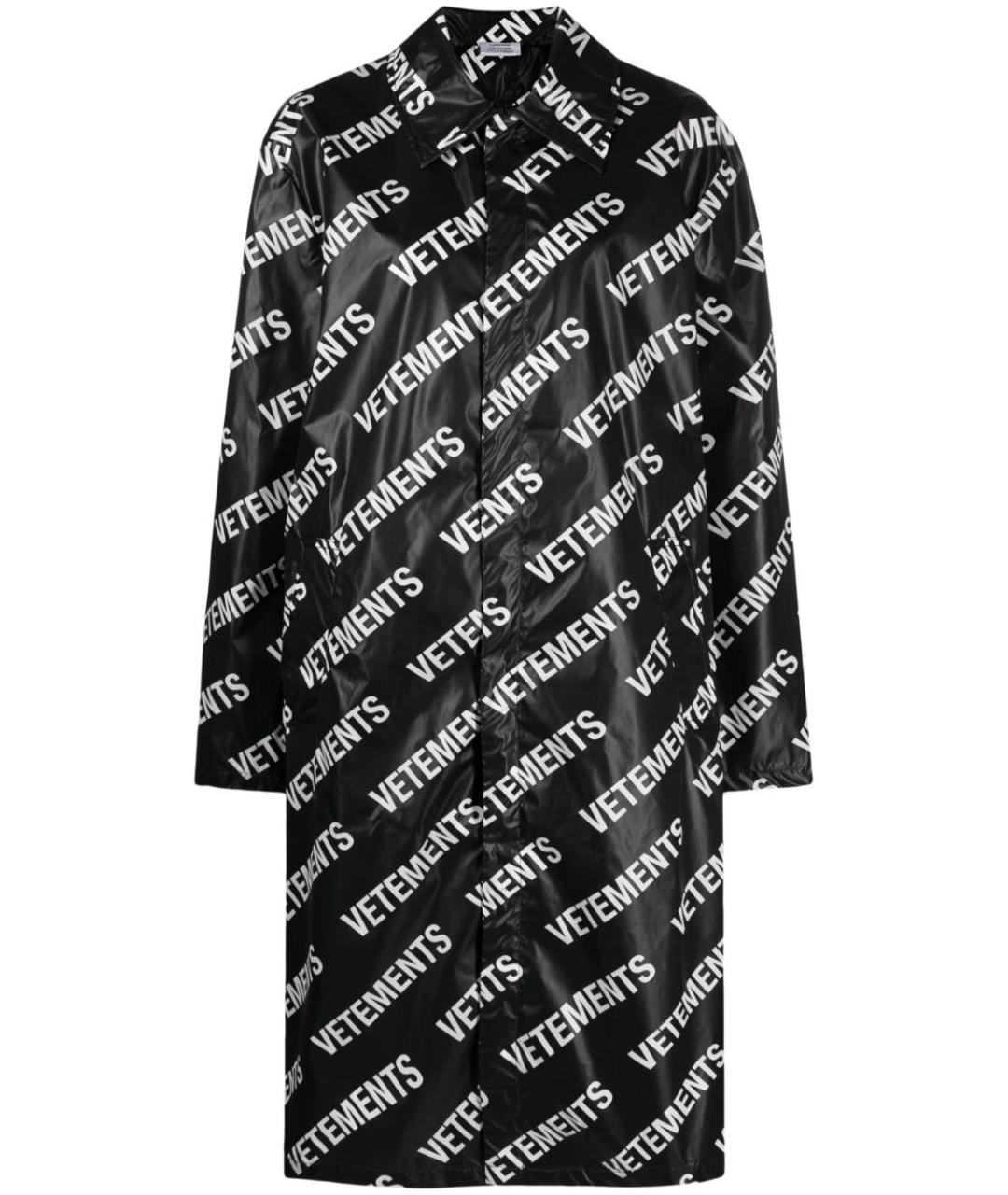 VETEMENTS Черное полиамидовое пальто, фото 1