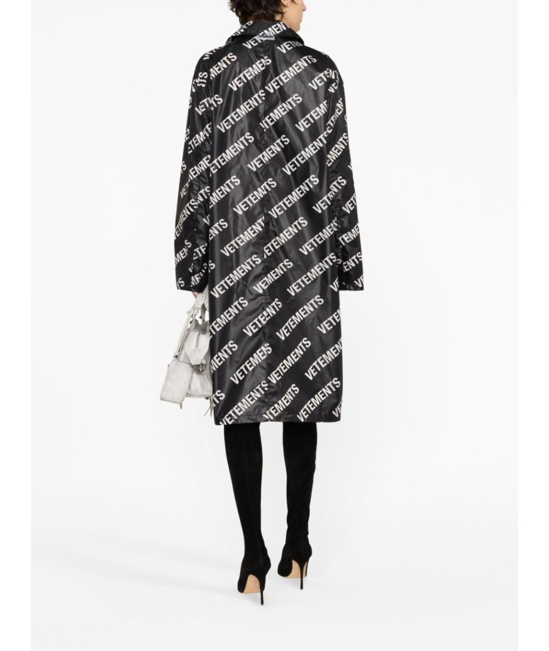 VETEMENTS Черное полиамидовое пальто, фото 2