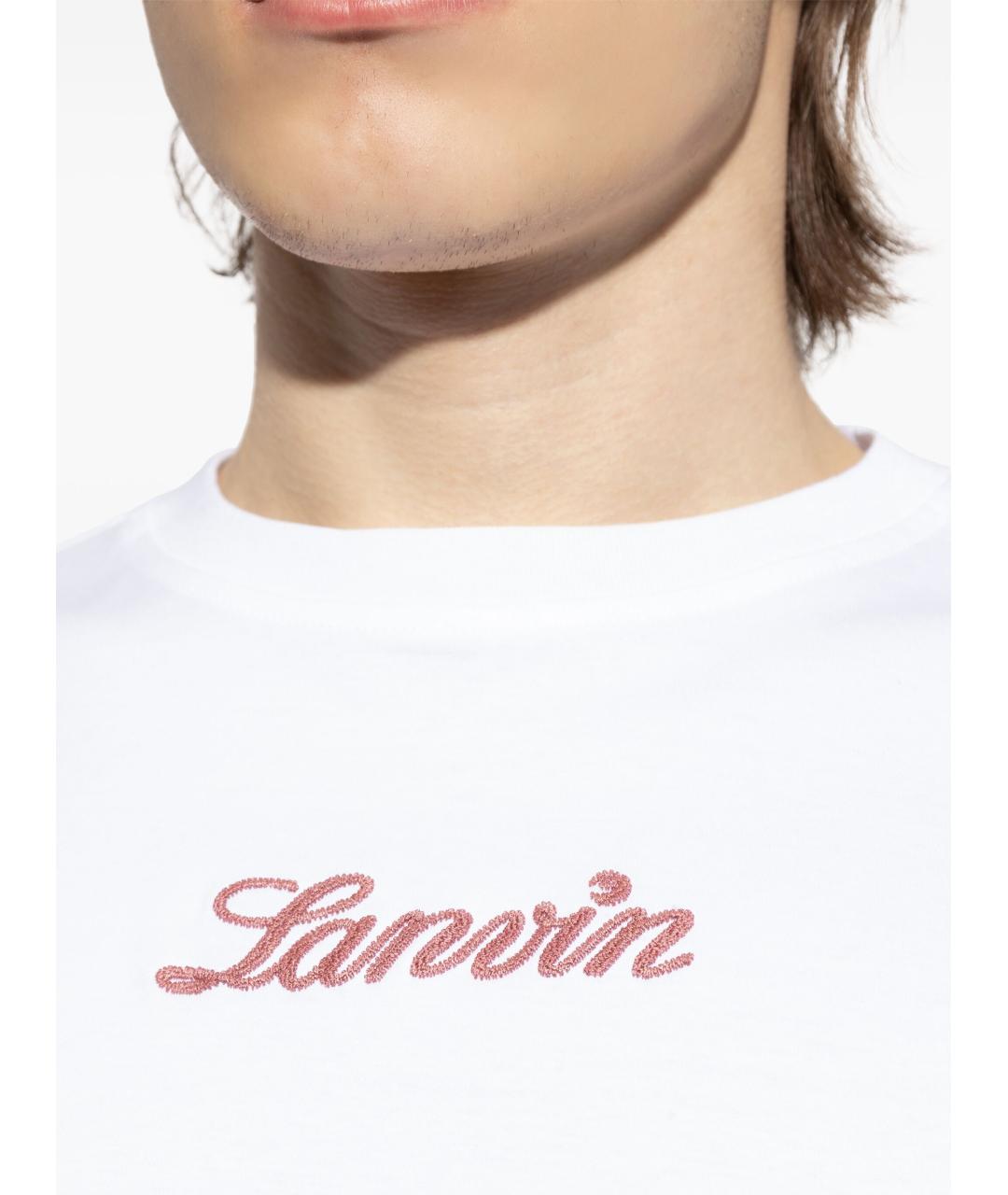 LANVIN Белая хлопковая футболка, фото 2