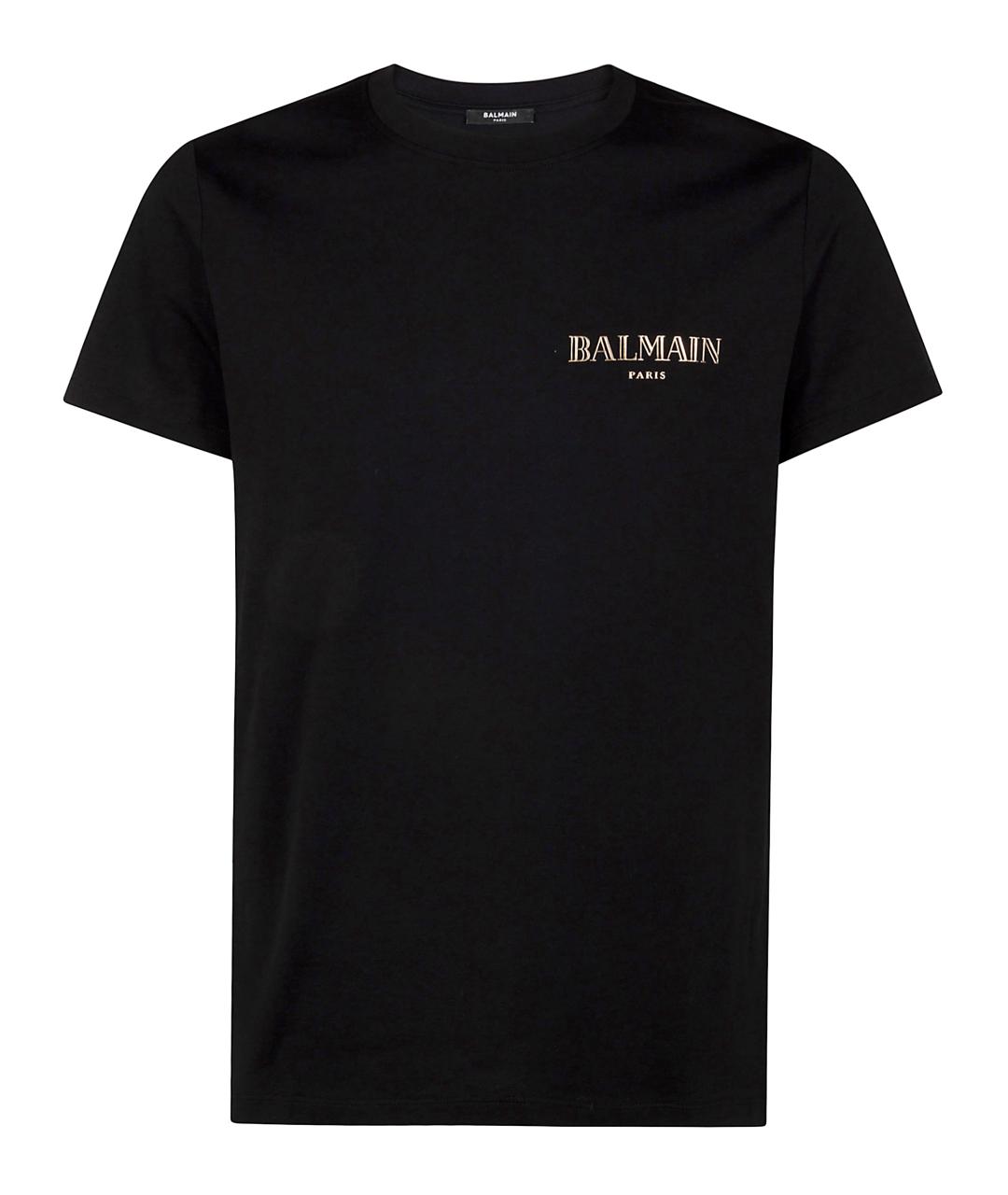 BALMAIN Черная хлопковая футболка, фото 1