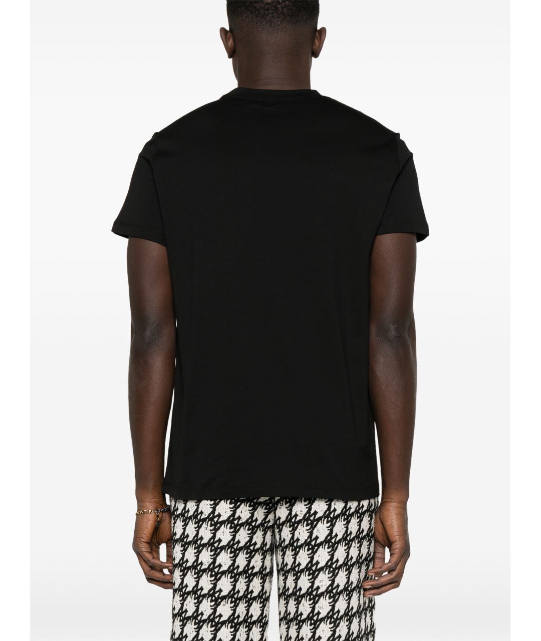 BALMAIN Черная хлопковая футболка, фото 4