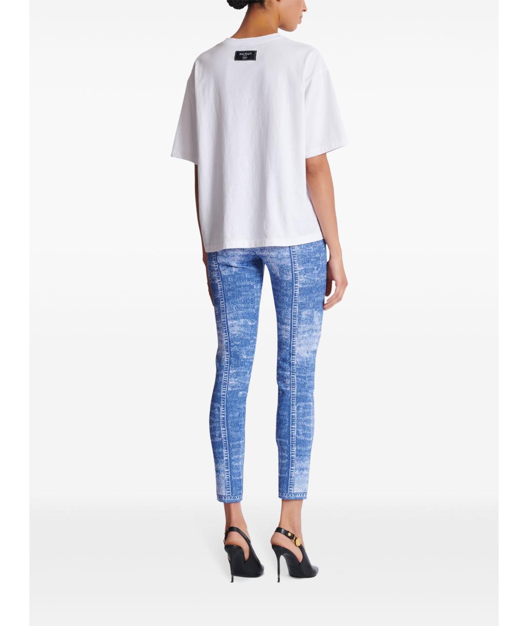 BALMAIN Белая хлопковая футболка, фото 3