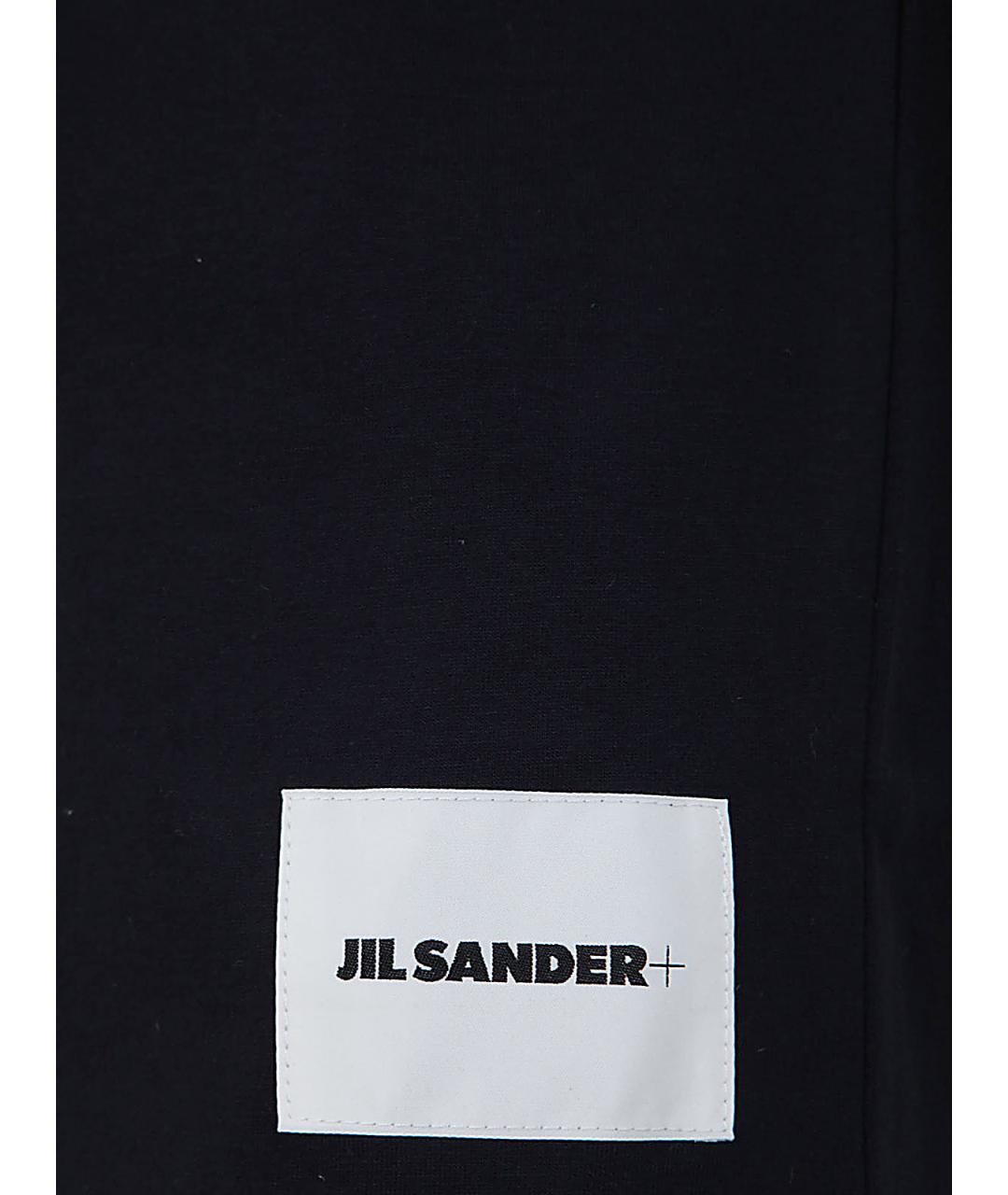 JIL SANDER Темно-синяя хлопковая футболка, фото 3