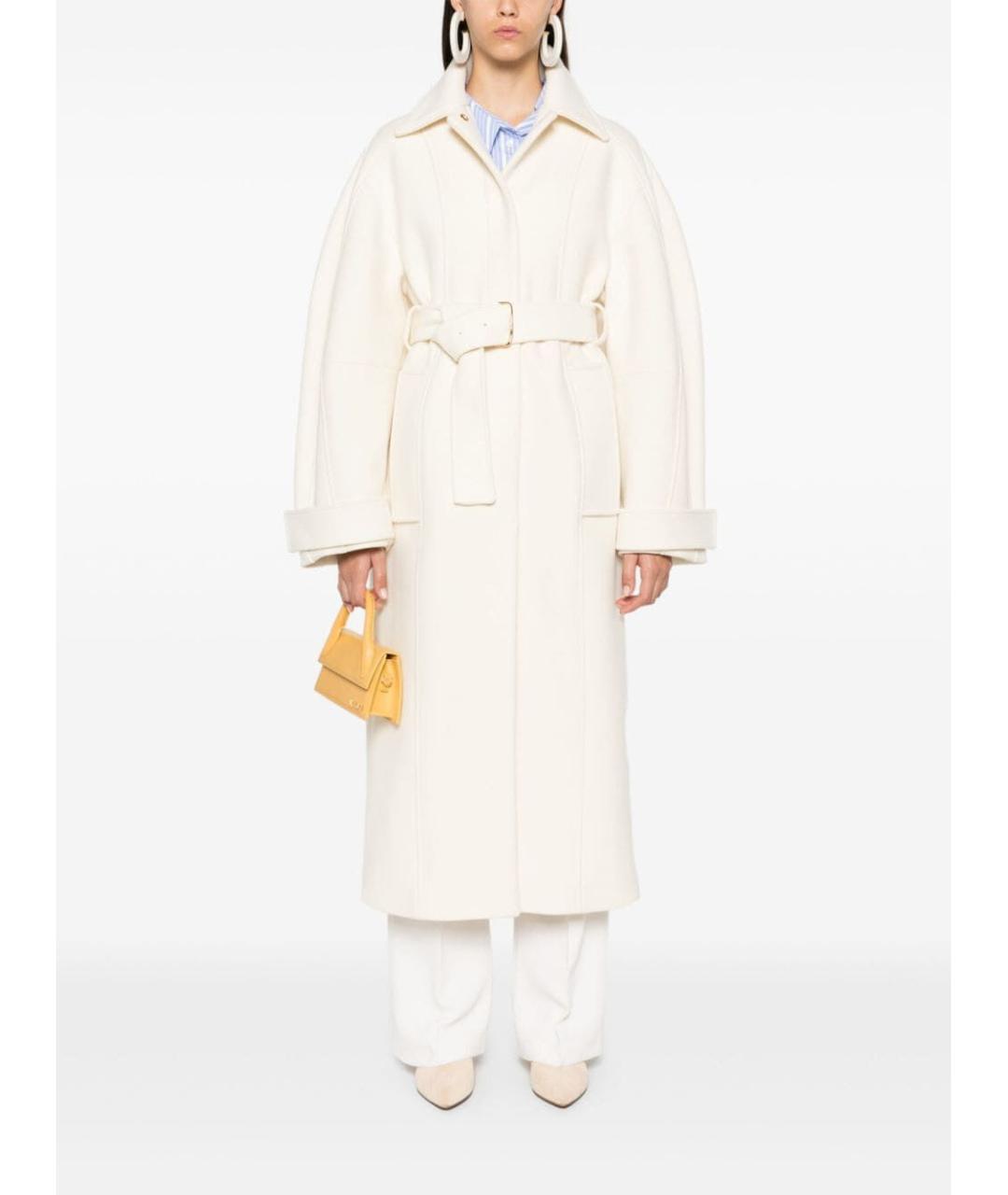 JACQUEMUS Бежевое шерстяное пальто, фото 3
