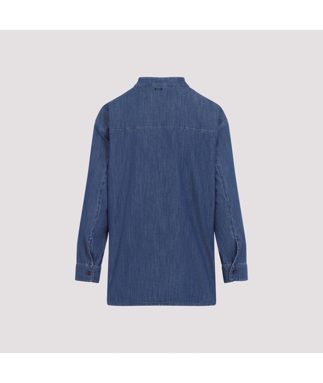'S MAX MARA Синяя хлопковая рубашка, фото 3