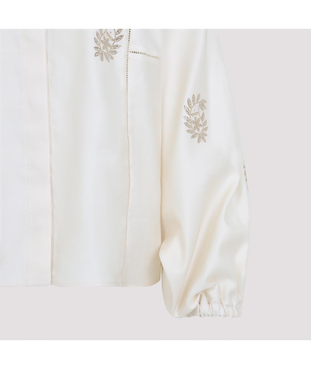 MAX MARA Бежевая хлопковая блузы, фото 5