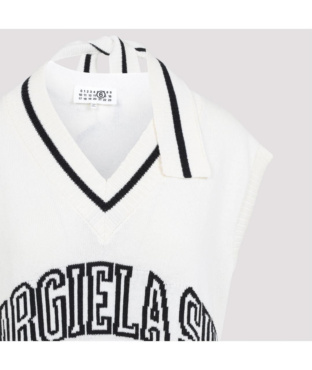MAISON MARGIELA Белое хлопковое повседневное платье, фото 4