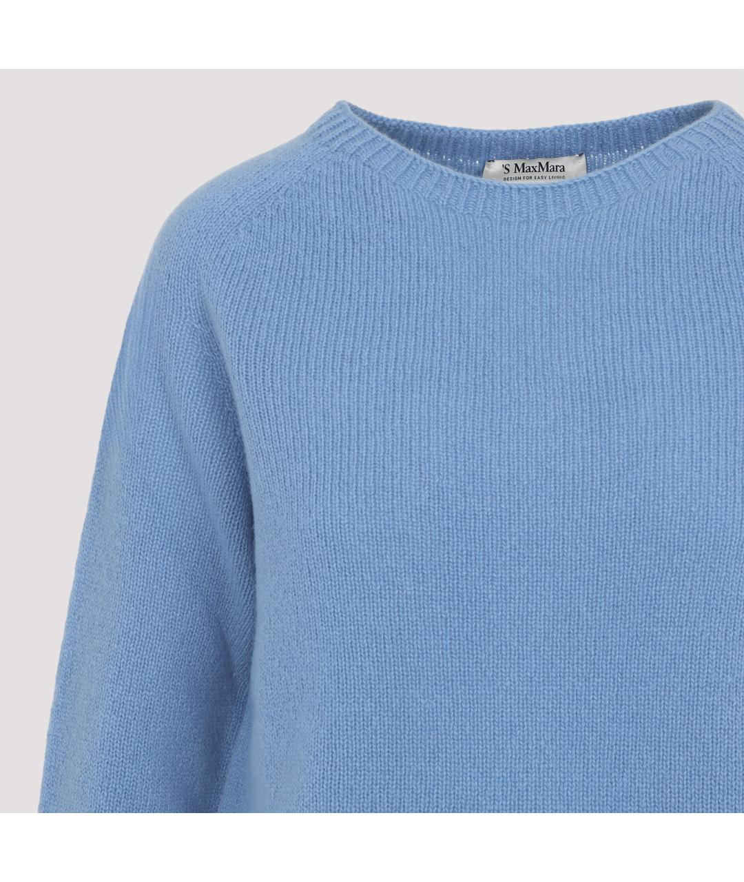 'S MAX MARA Голубой кашемировый джемпер / свитер, фото 4