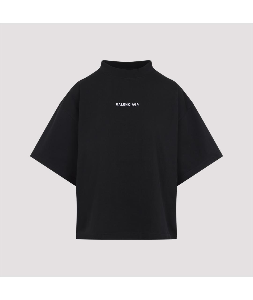 BALENCIAGA Черная хлопковая футболка, фото 2