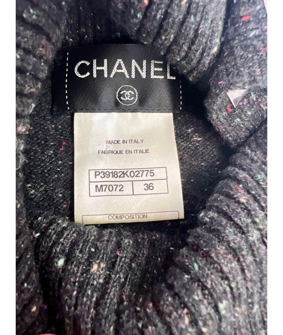 CHANEL Коричневое кашемировое повседневное платье, фото 4