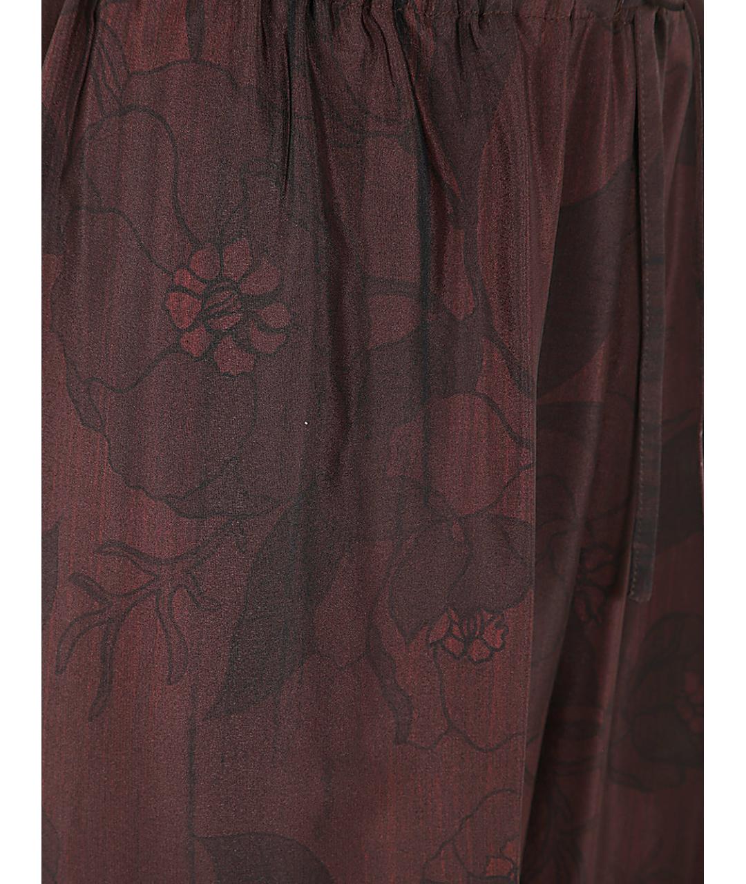 DRIES VAN NOTEN Коричневые шелковые прямые брюки, фото 3