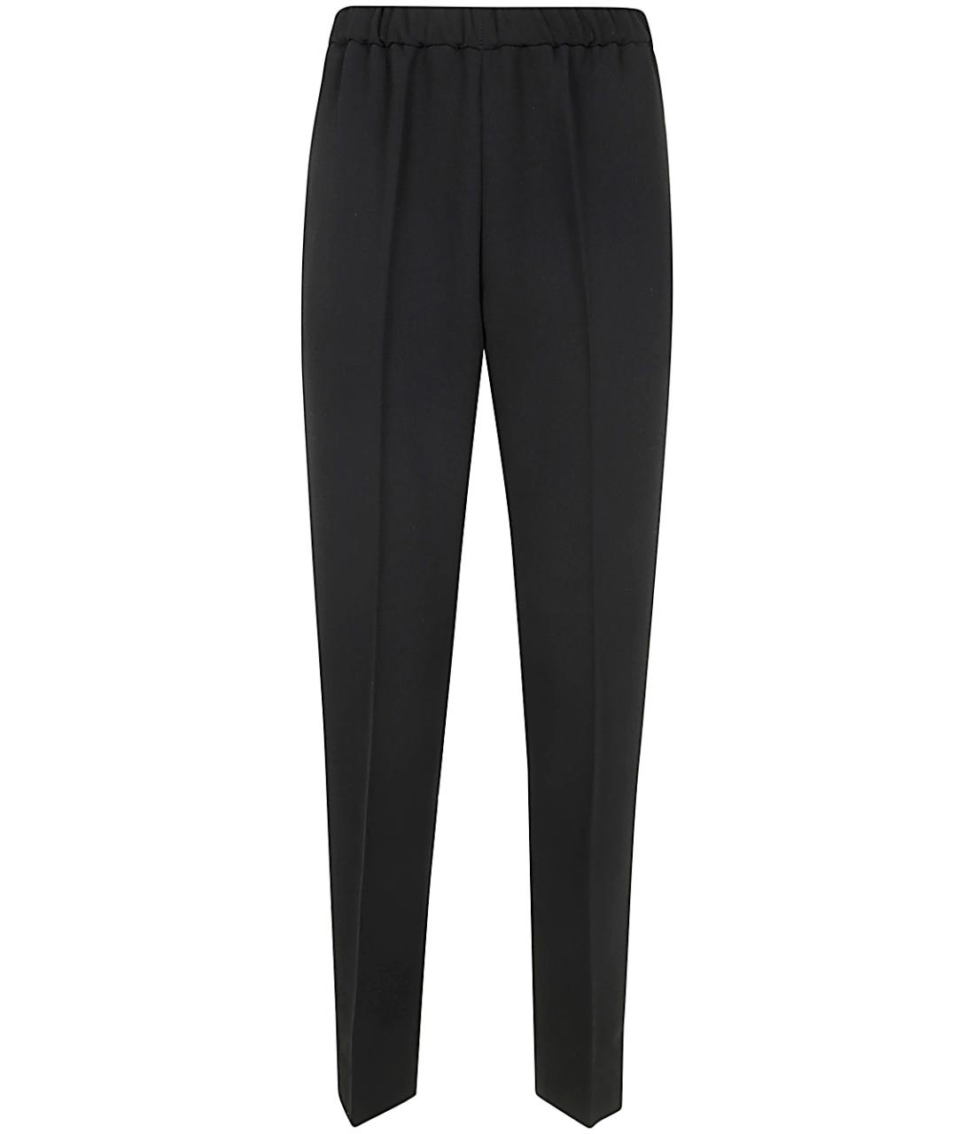 DRIES VAN NOTEN Черные полиэстеровые прямые брюки, фото 1