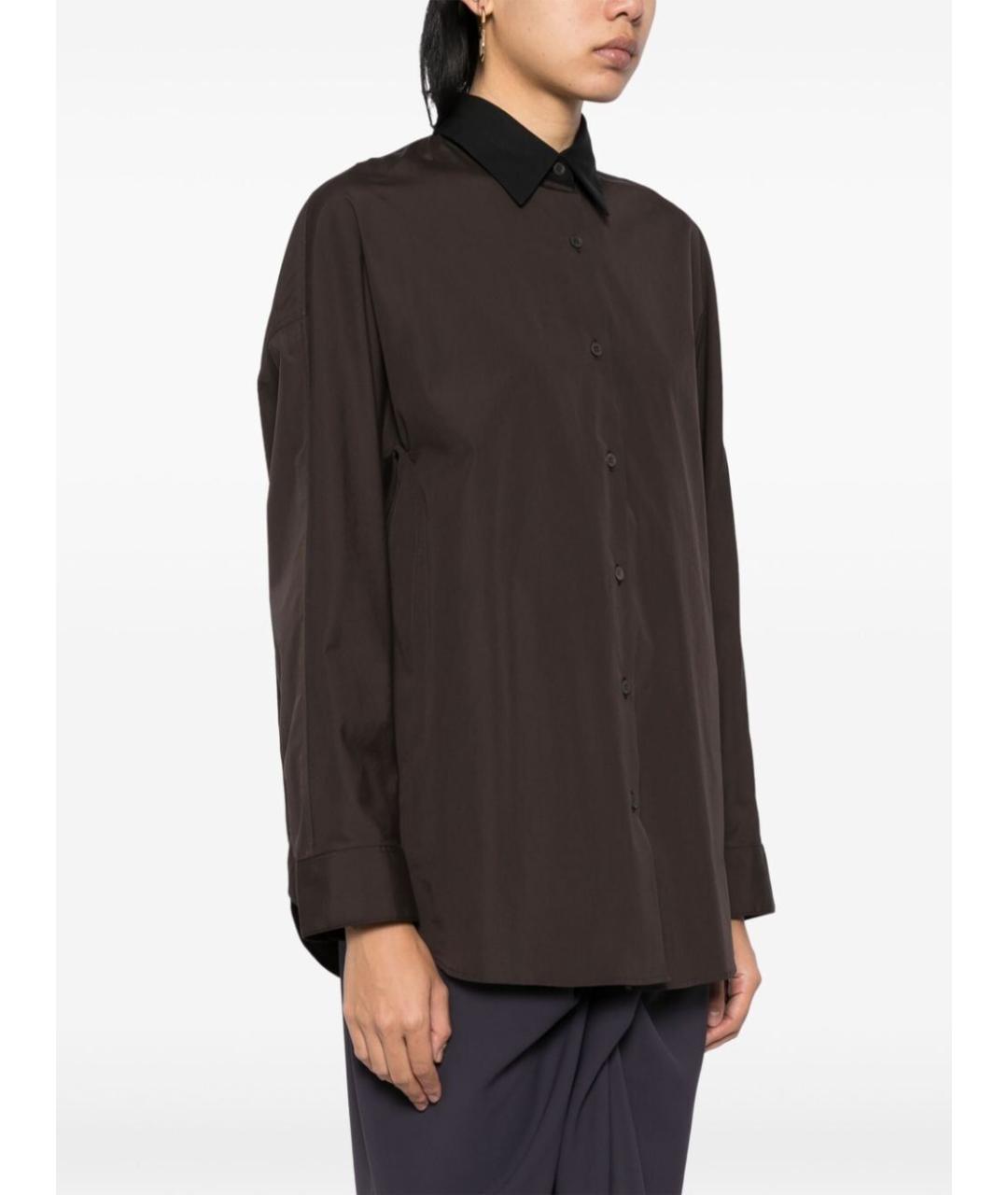 DRIES VAN NOTEN Коричневая хлопковая рубашка, фото 3