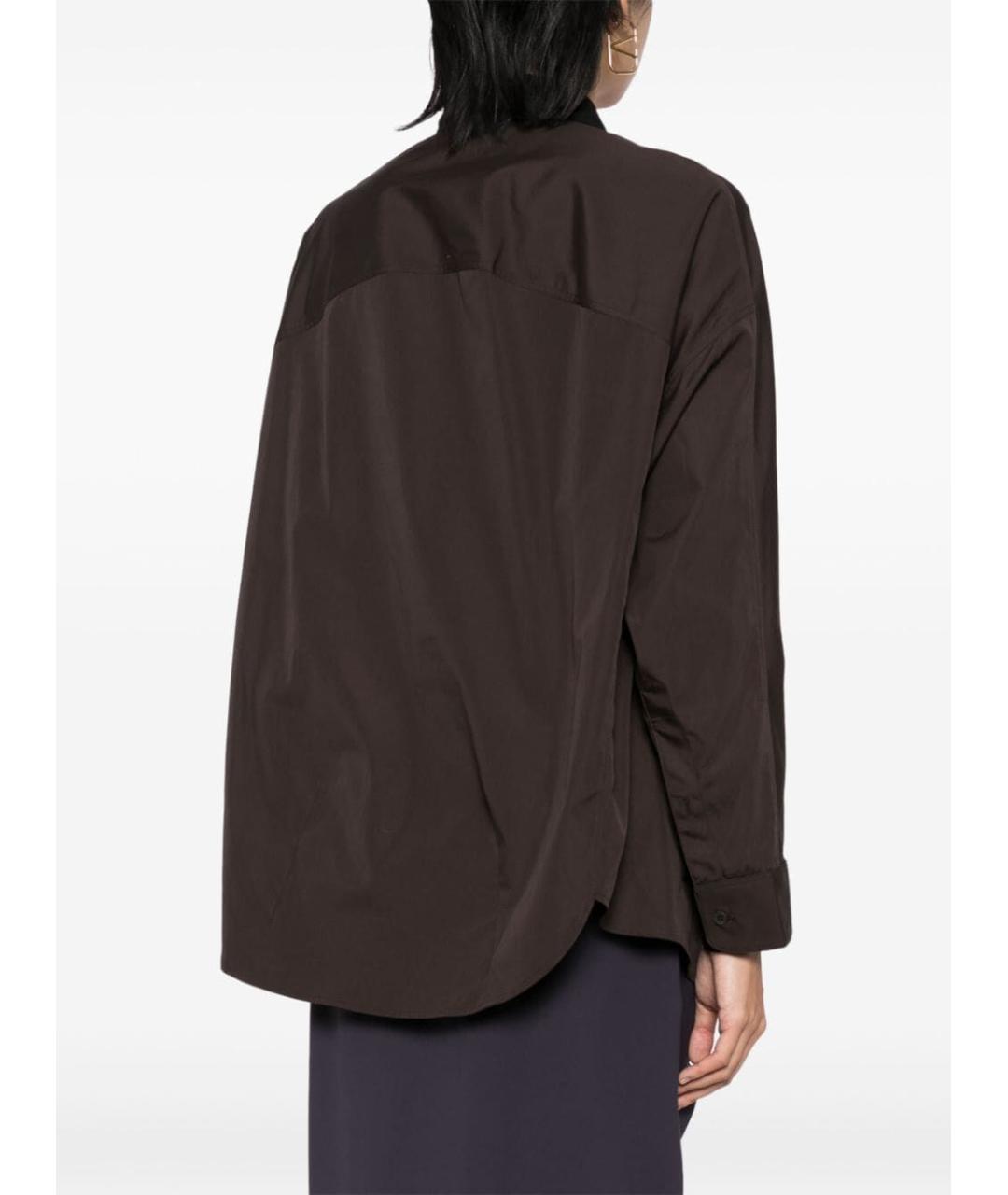 DRIES VAN NOTEN Коричневая хлопковая рубашка, фото 4