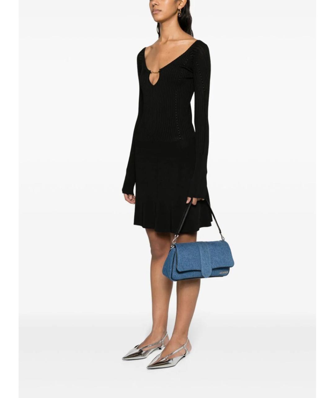 JACQUEMUS Черное полиэстеровое повседневное платье, фото 4