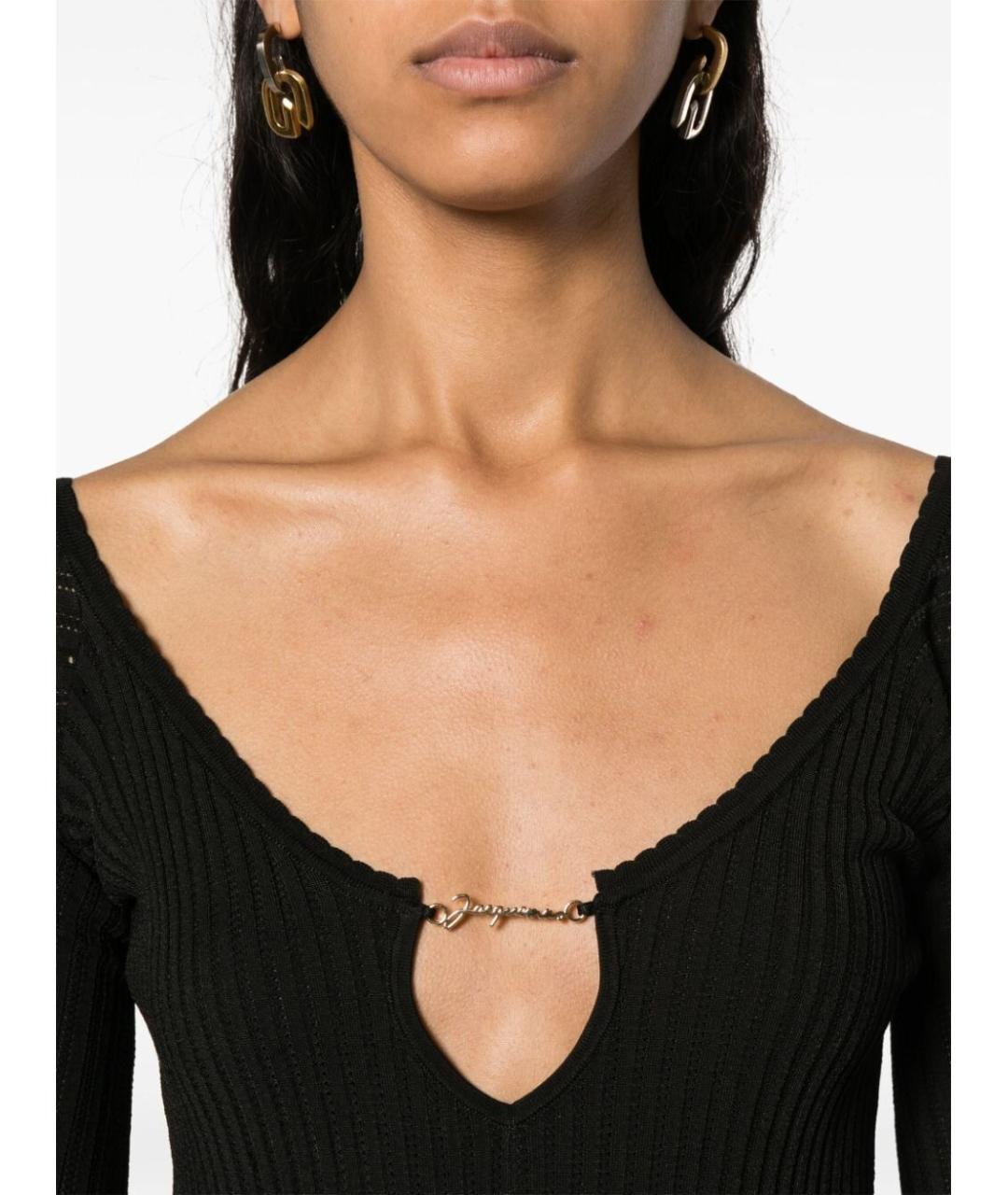 JACQUEMUS Черное полиэстеровое повседневное платье, фото 3