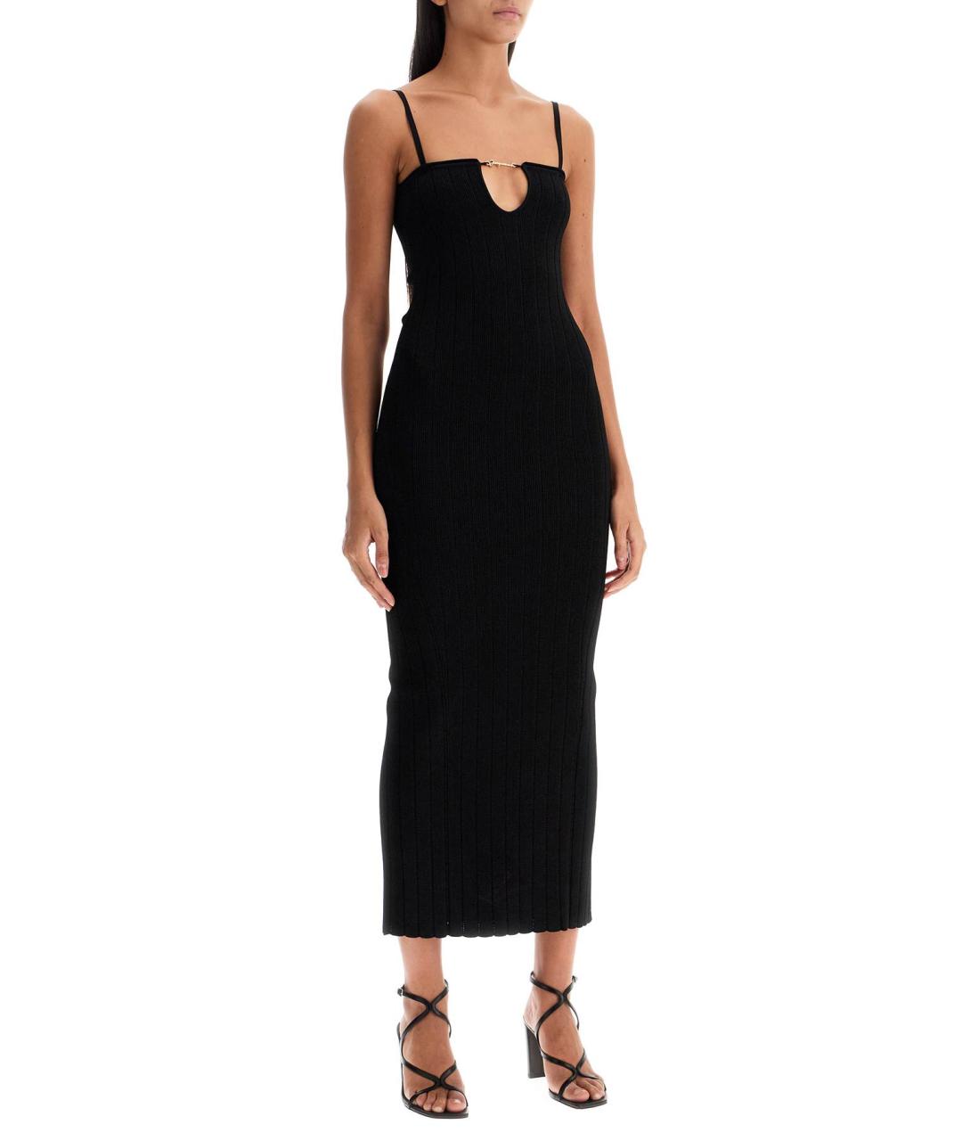 JACQUEMUS Черное вискозное повседневное платье, фото 2