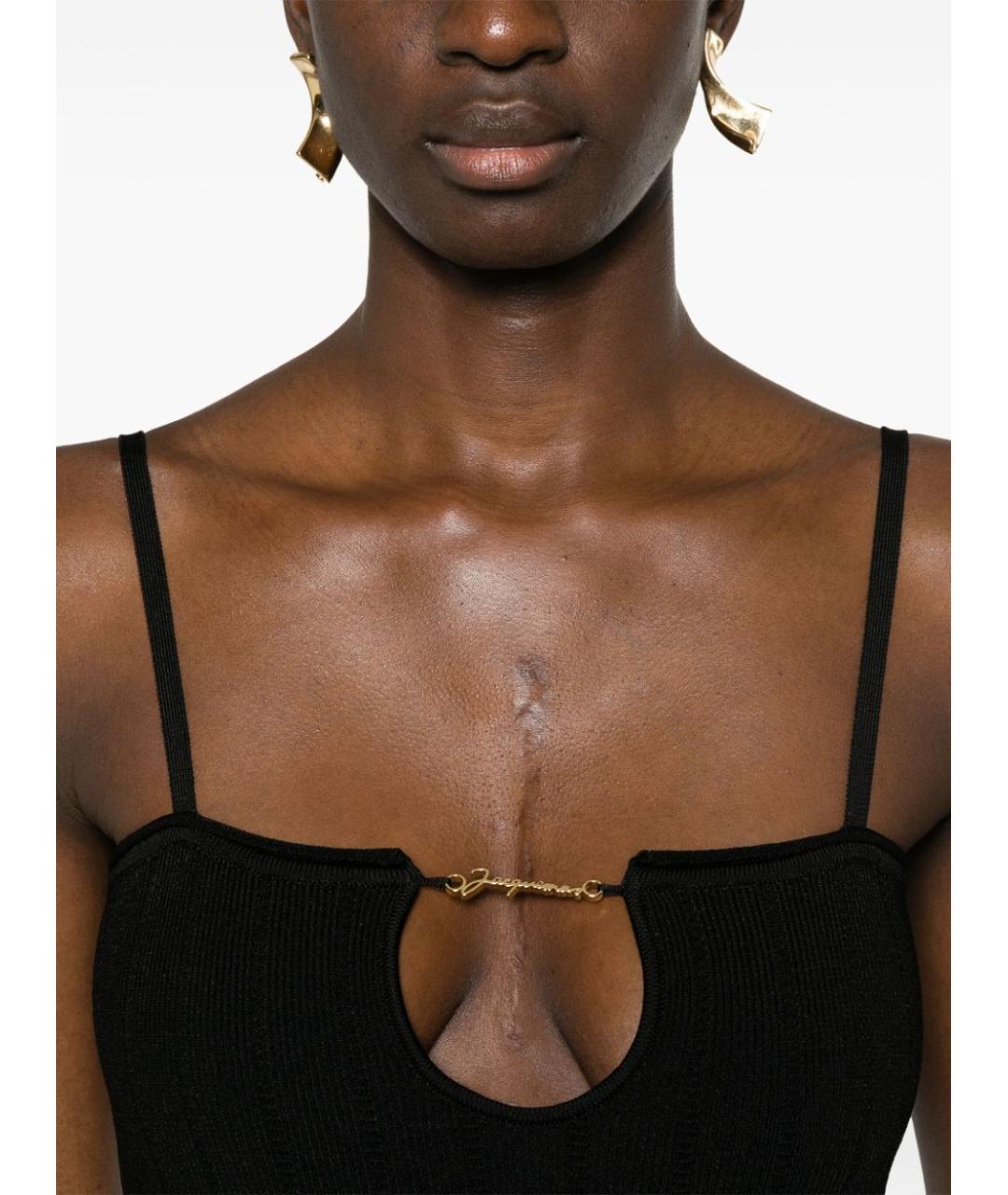 JACQUEMUS Черное вискозное повседневное платье, фото 5