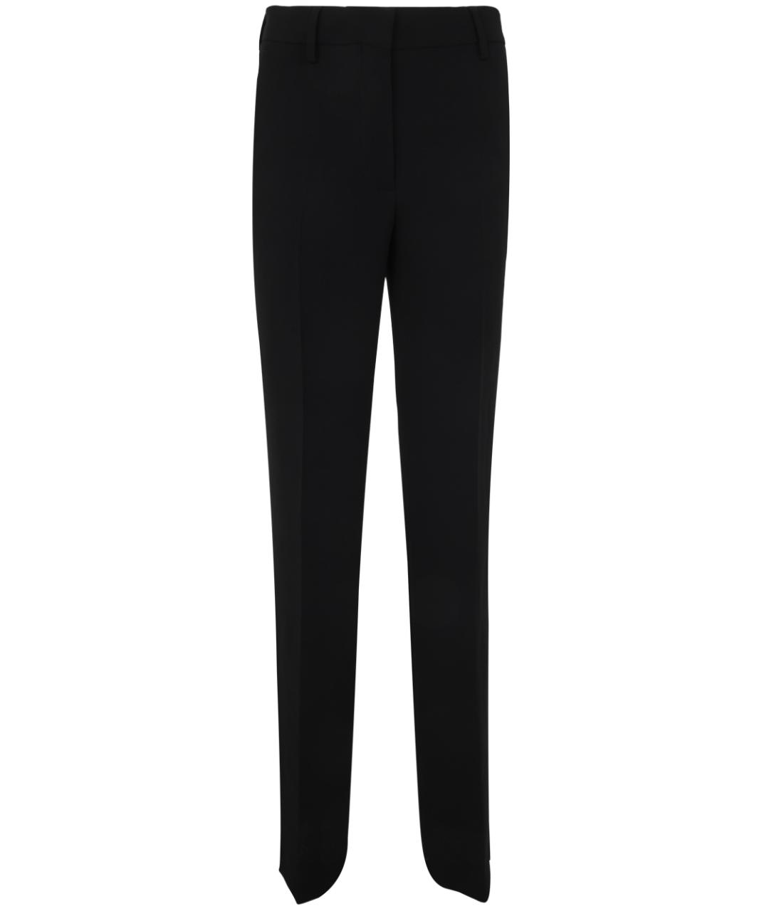 DRIES VAN NOTEN Черные полиэстеровые прямые брюки, фото 1