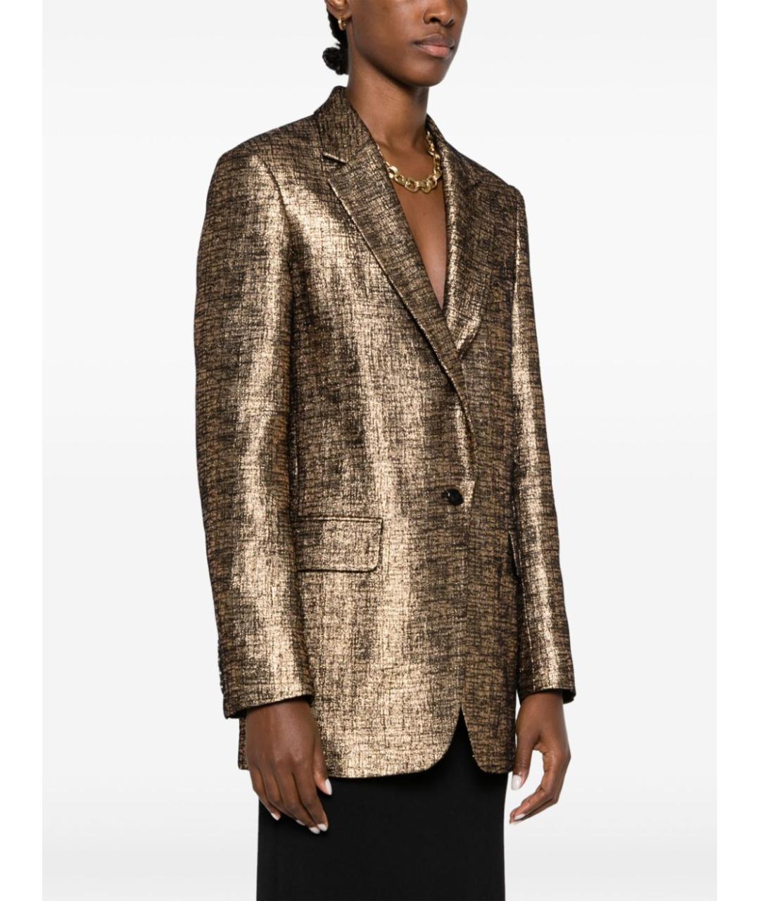 DRIES VAN NOTEN Золотой ацетатный жакет/пиджак, фото 2