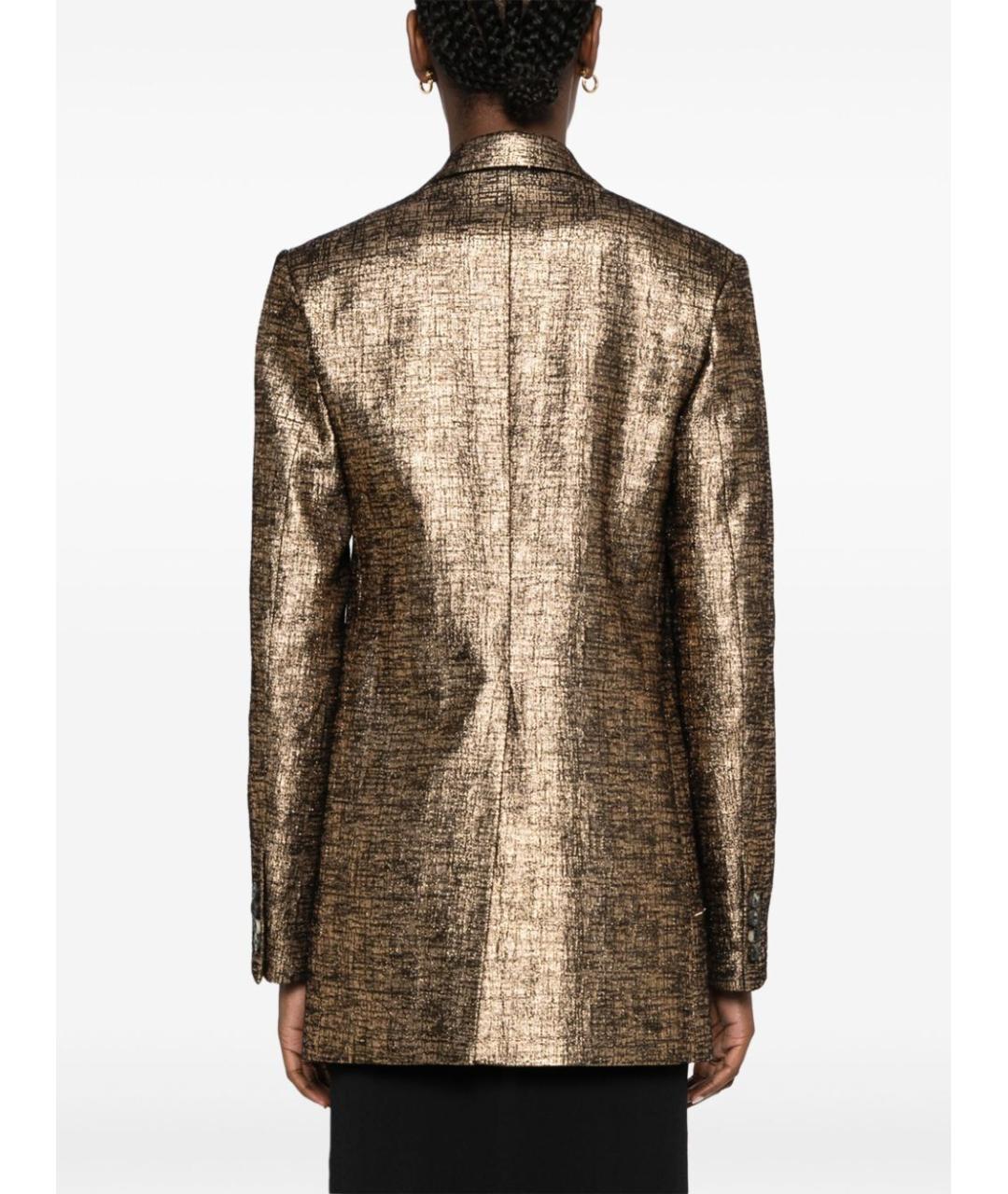 DRIES VAN NOTEN Золотой ацетатный жакет/пиджак, фото 5