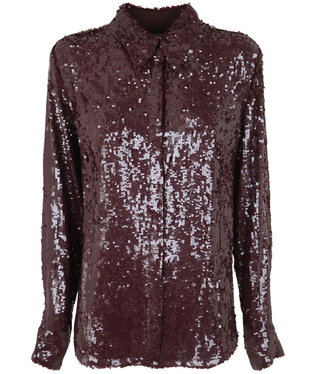 DRIES VAN NOTEN Коричневая синтетическая рубашка, фото 1