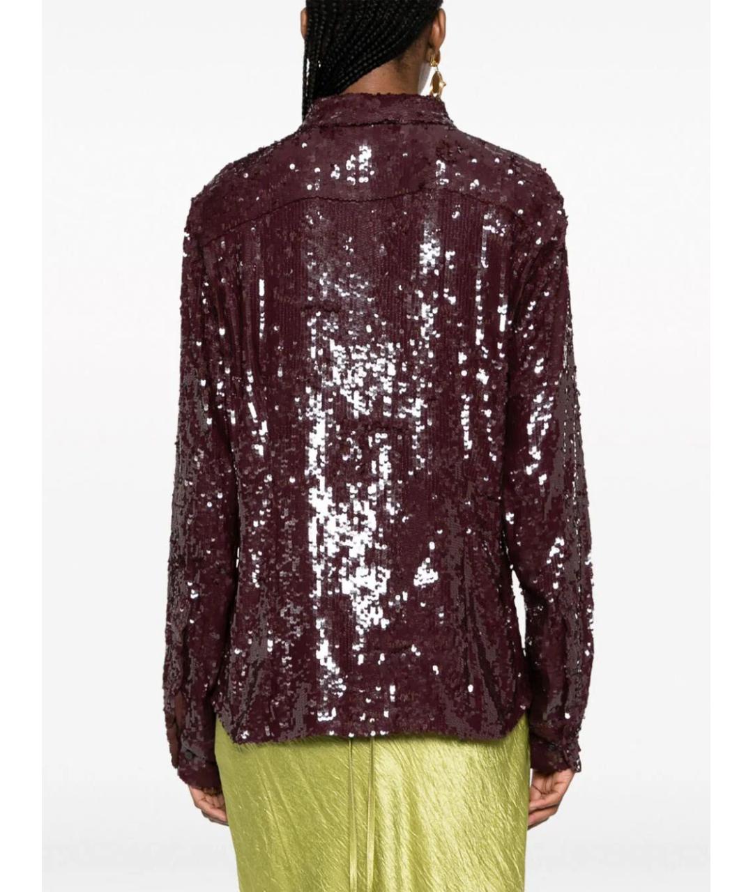 DRIES VAN NOTEN Коричневая синтетическая рубашка, фото 4