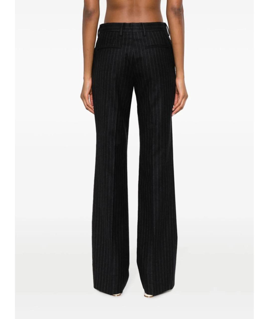 DRIES VAN NOTEN Антрацитовые шерстяные прямые брюки, фото 5