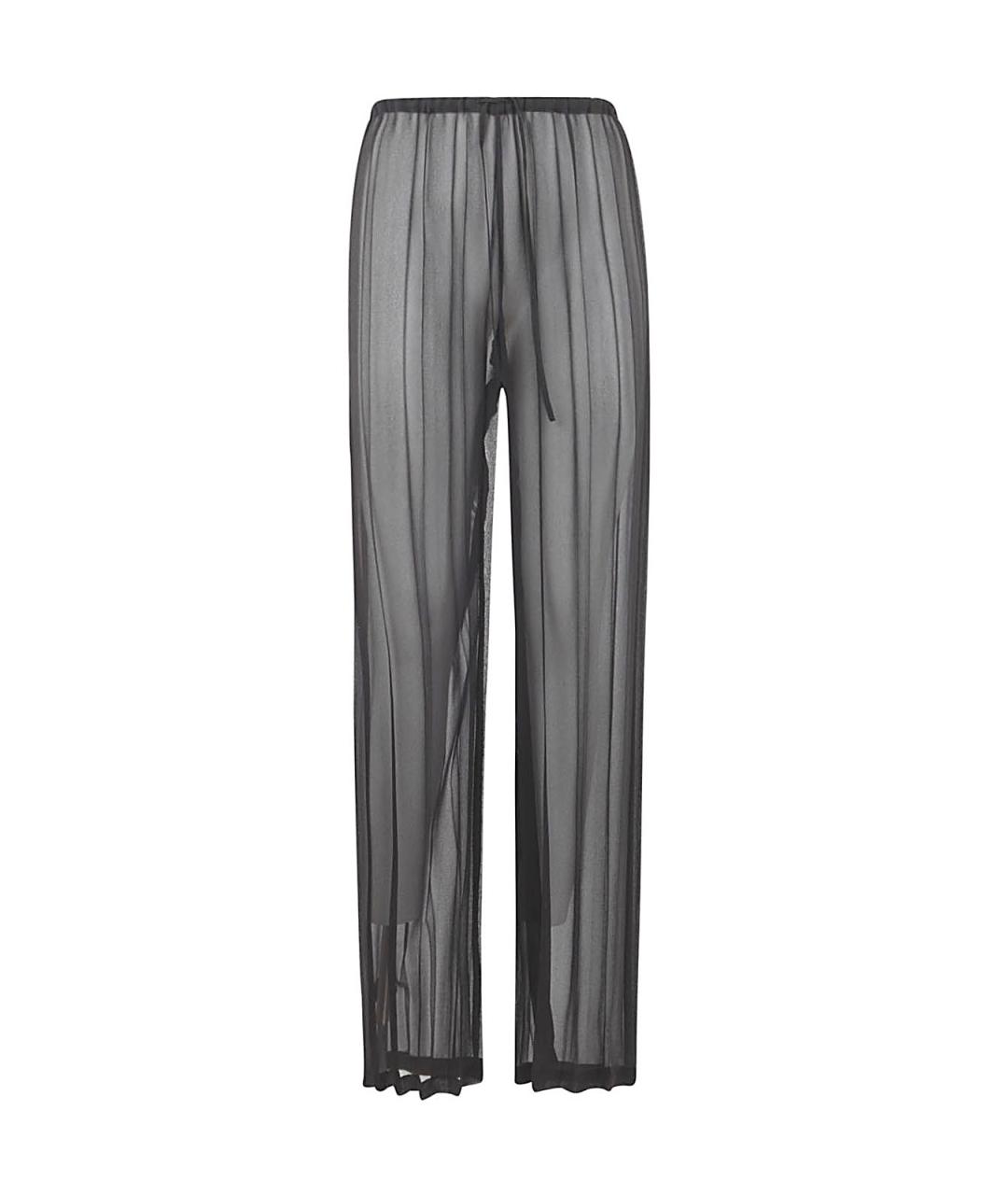 DRIES VAN NOTEN Черные полиэстеровые прямые брюки, фото 1