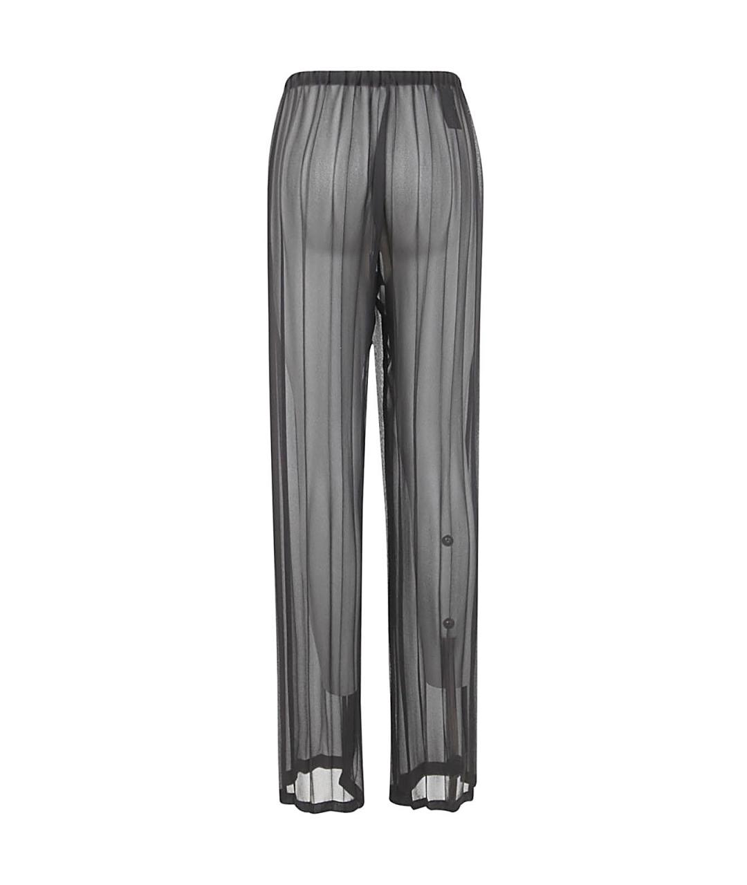 DRIES VAN NOTEN Черные полиэстеровые прямые брюки, фото 2