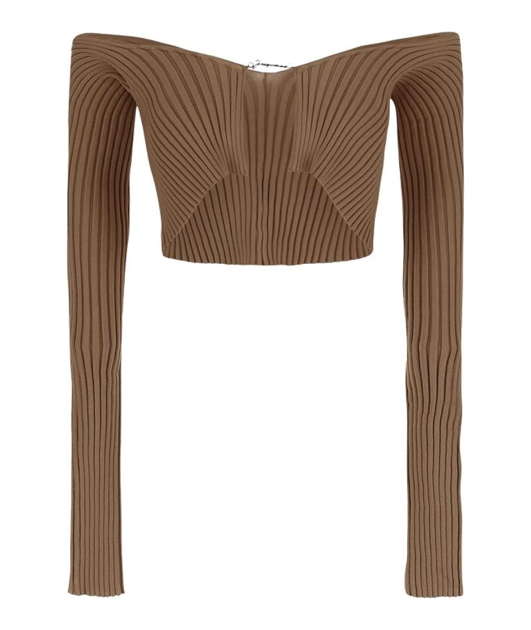 JACQUEMUS Коричневый вискозный кардиган, фото 1