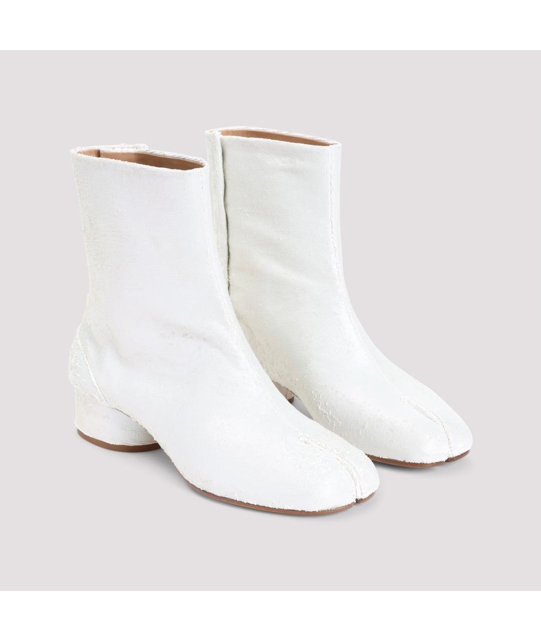 MAISON MARGIELA Белые кожаные ботильоны, фото 4