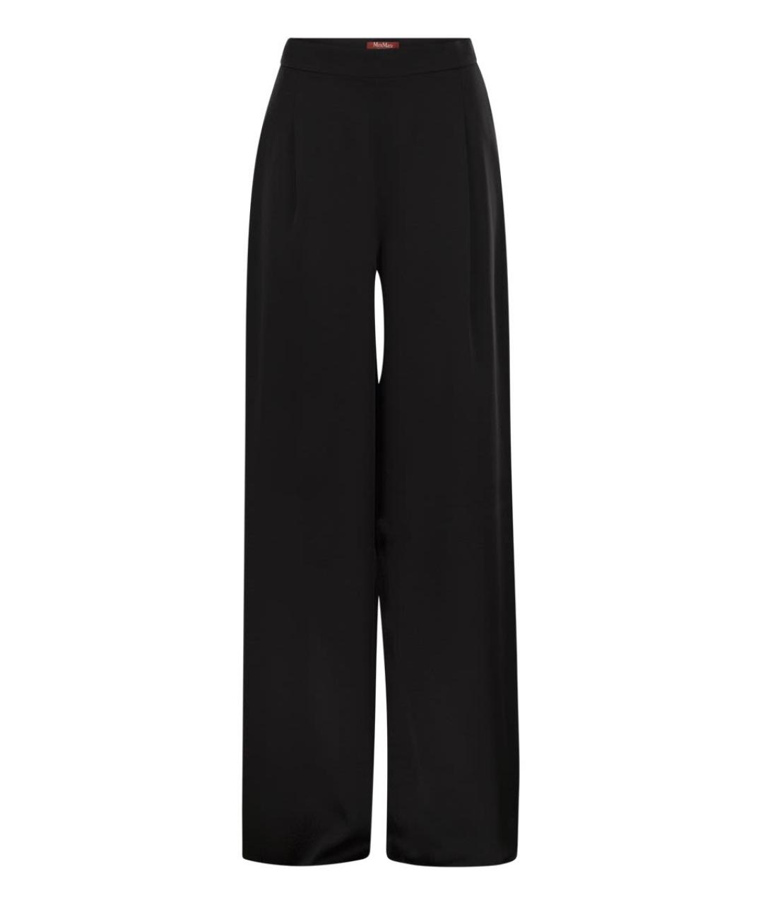 MAX MARA STUDIO Черные ацетатные прямые брюки, фото 1