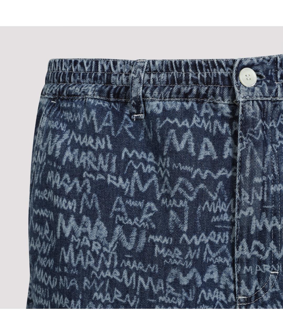MARNI Синие хлопковые шорты, фото 4