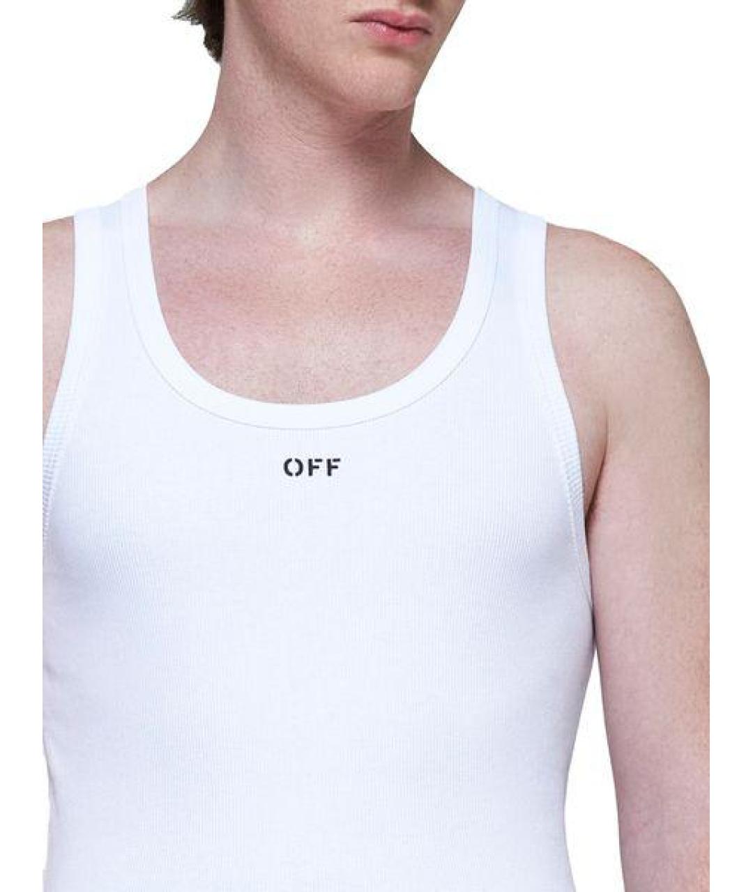 OFF-WHITE Белая хлопковая майка, фото 4
