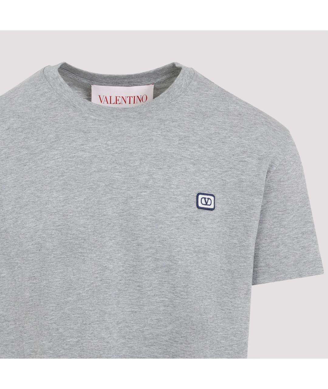VALENTINO Серая хлопковая футболка, фото 4
