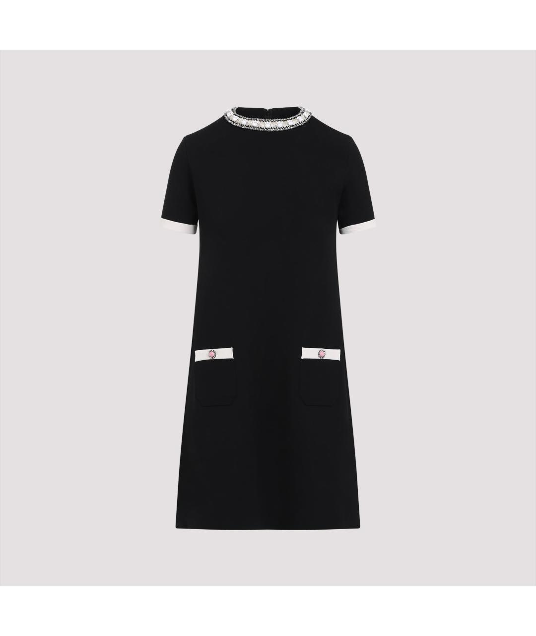 VALENTINO Черное полиэстеровое повседневное платье, фото 2