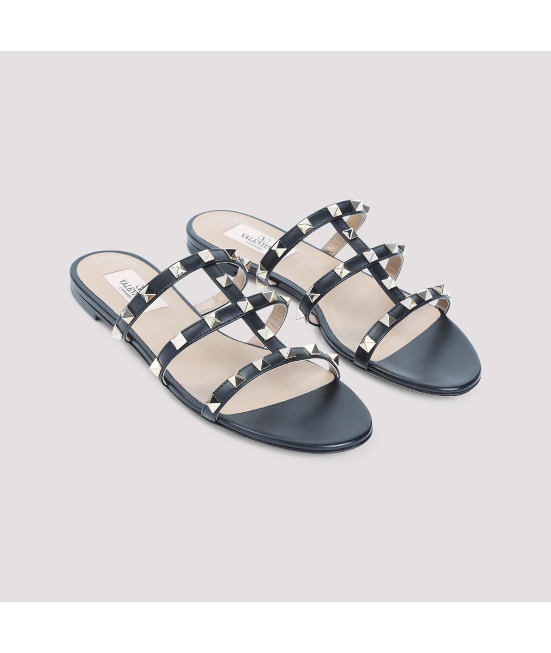 VALENTINO Черные кожаные босоножки, фото 3