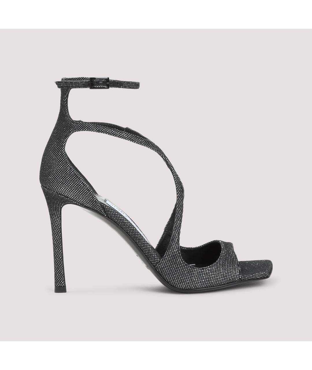 JIMMY CHOO Антрацитовые кожаные босоножки, фото 2