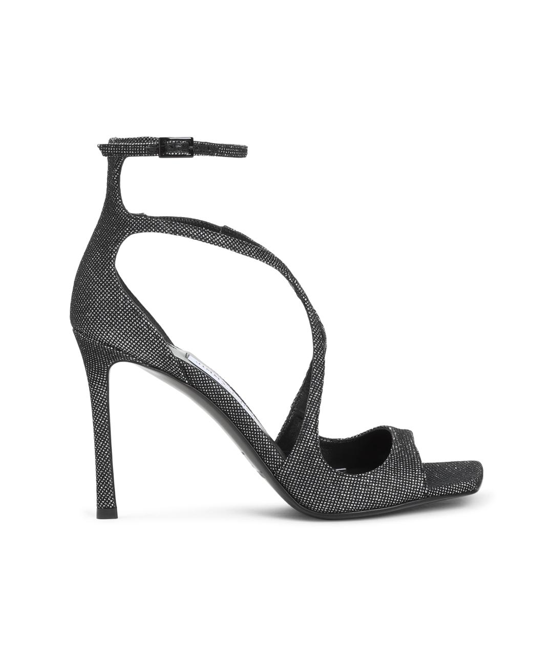 JIMMY CHOO Антрацитовые кожаные босоножки, фото 1